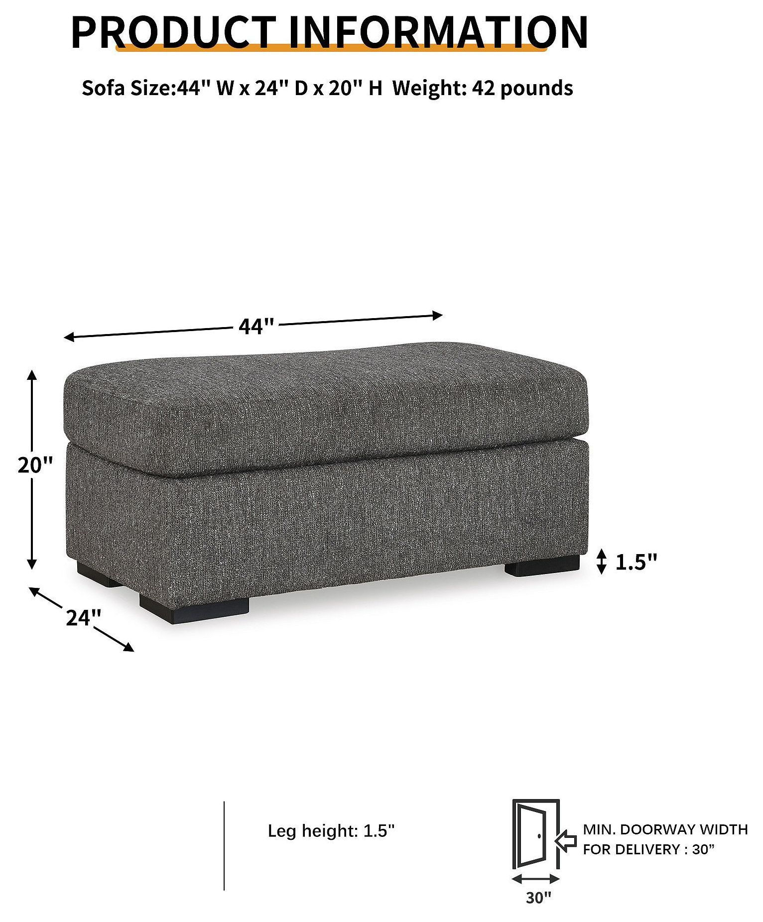 Gardiner Pewter Ottoman