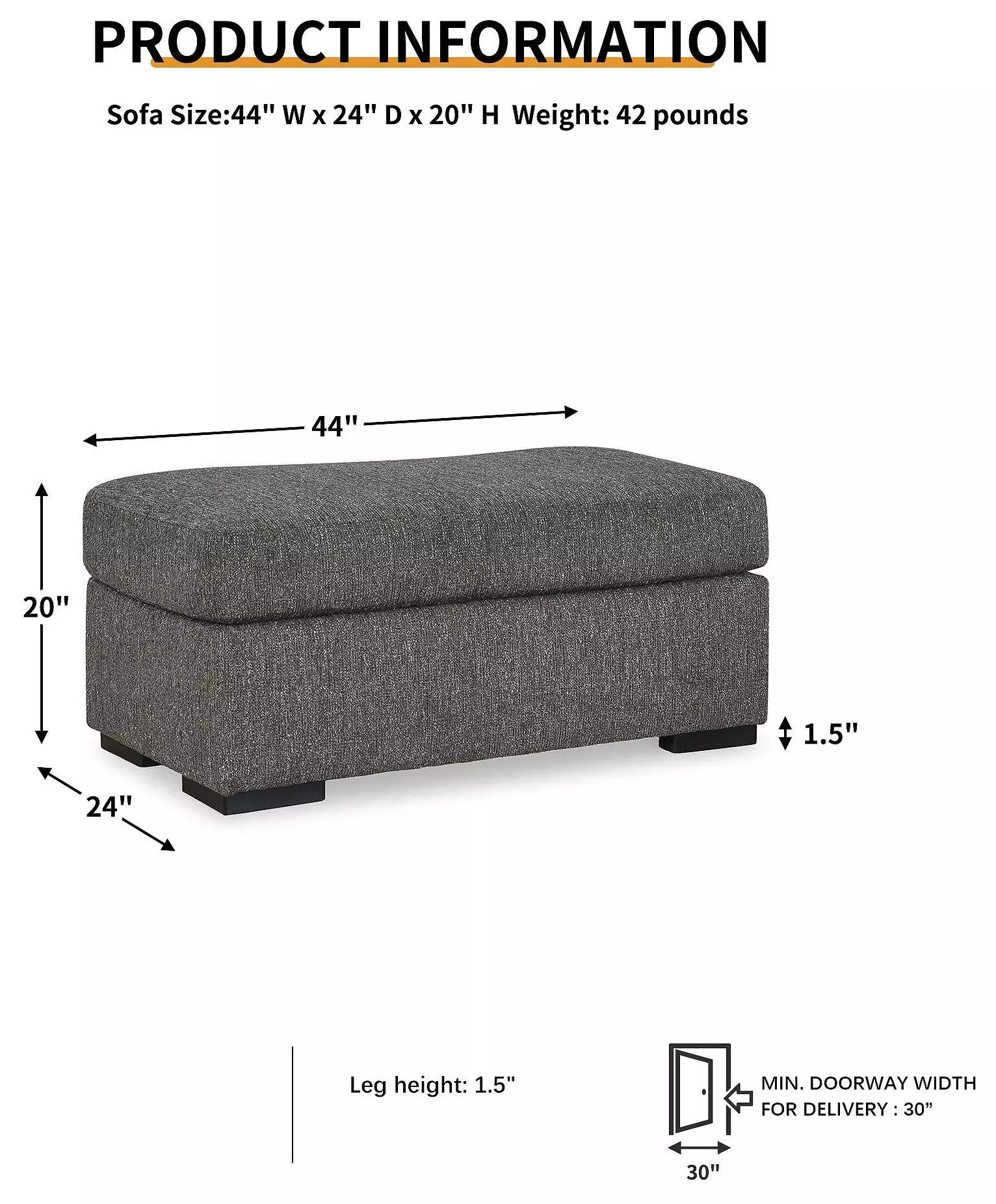 Gardiner Pewter Ottoman