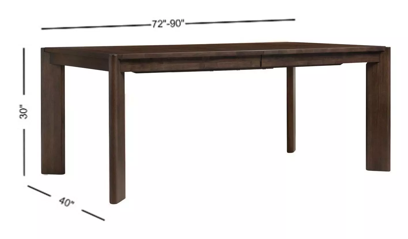 West End Saddle Brown 90" Extendable Rectangular Butterfly Leaf Dining Table