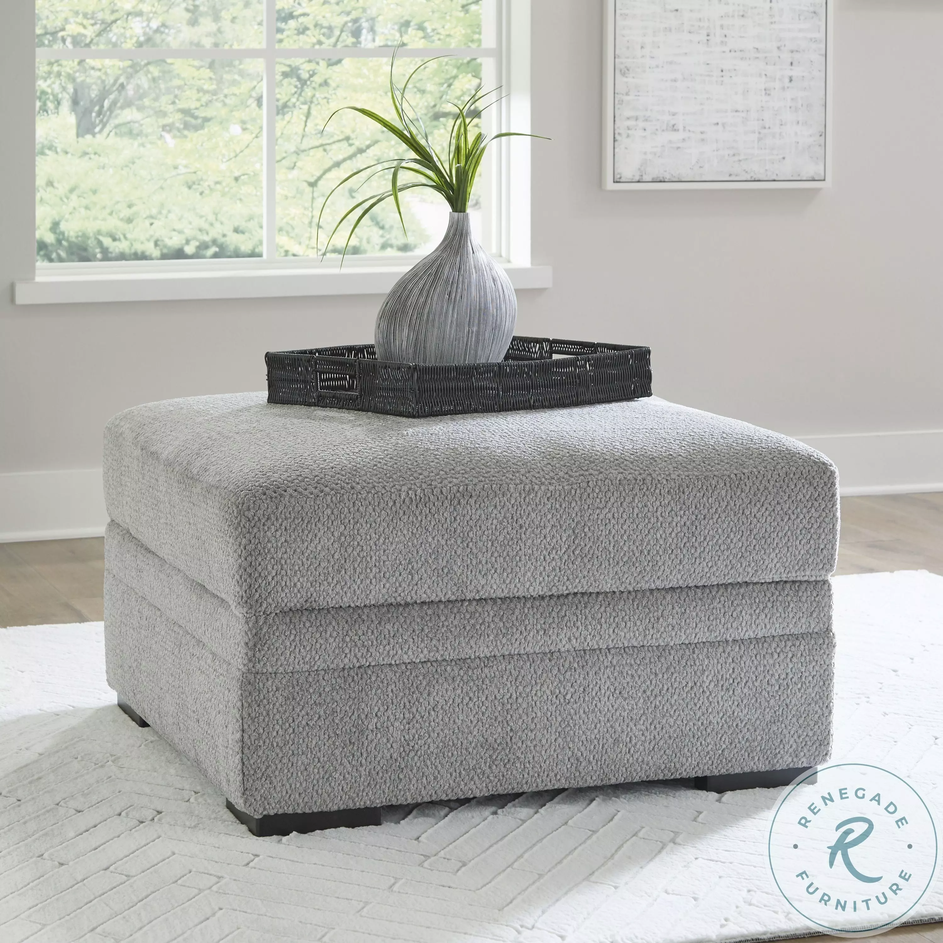 オットマン・スツール DIVANCO OTTOMAN Light gray Hastings Home Modern Charcoal Gray Storage Ottoman 818893AZC