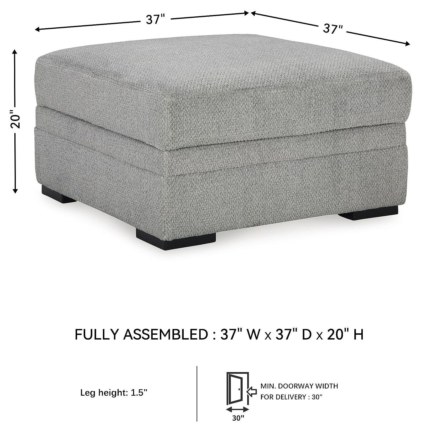 Casselbury Cement Ottoman With Storage