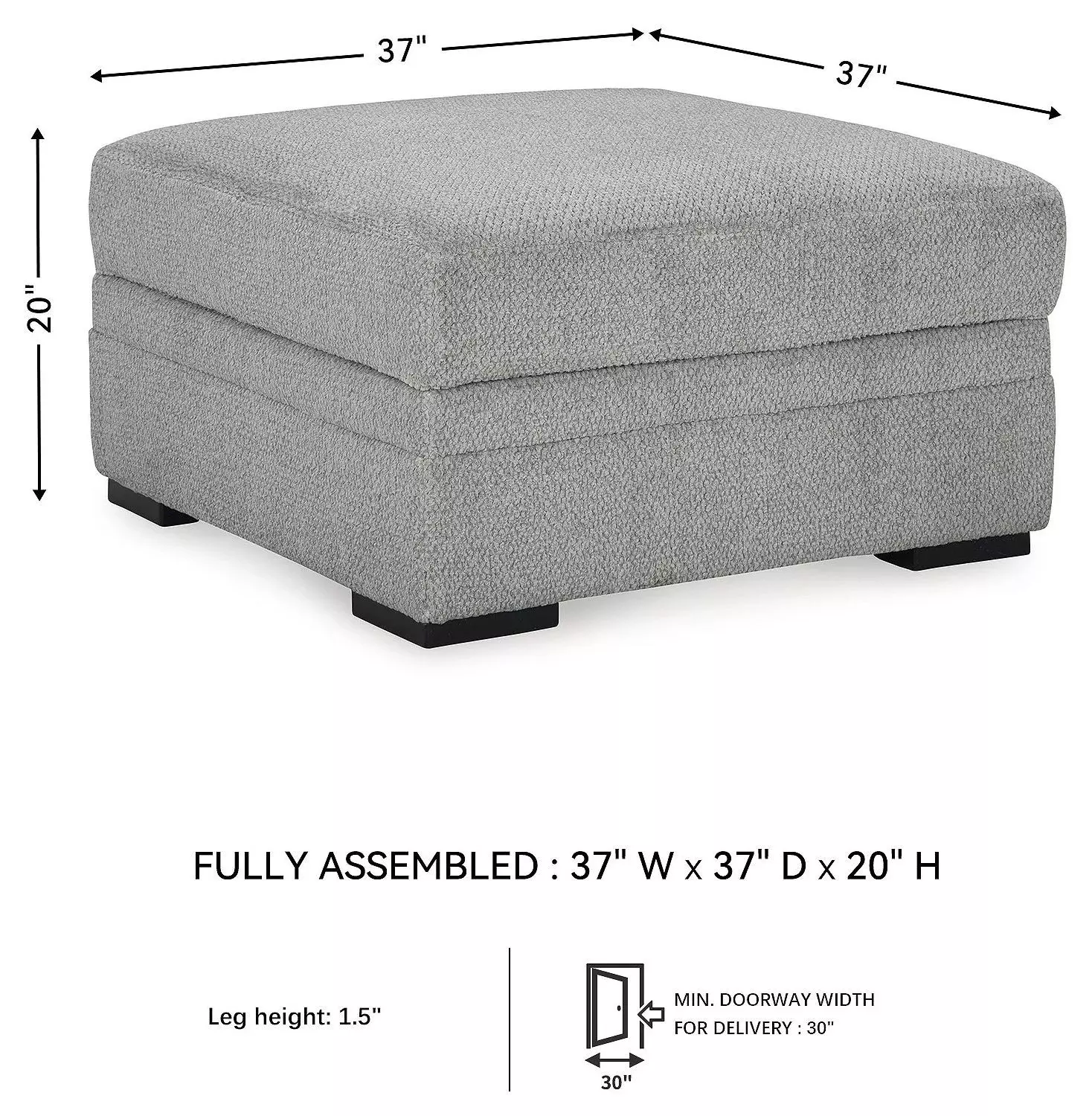 Casselbury Cement Ottoman With Storage