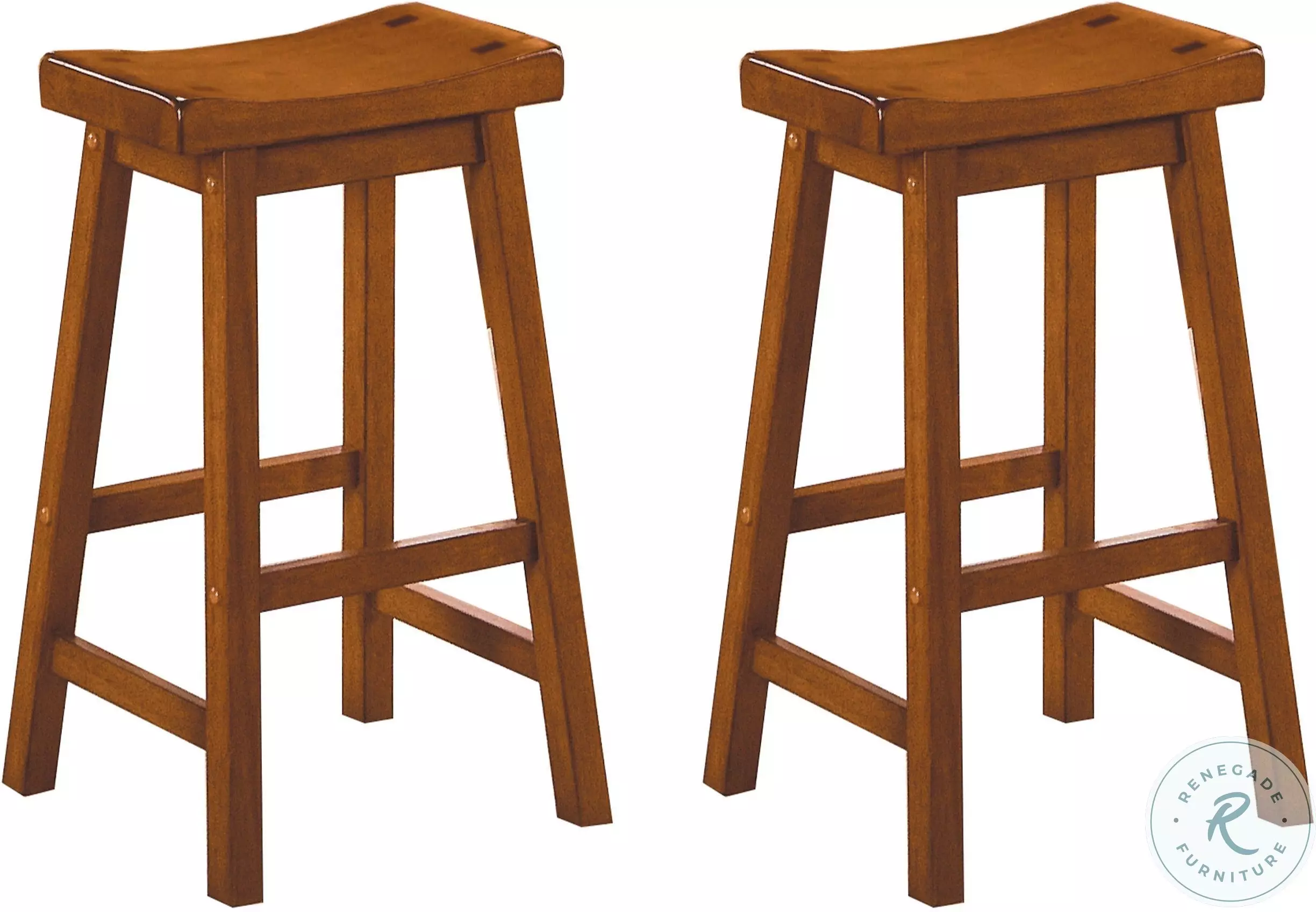 Saddleback Oak 29" Oak Stool Set of 2 from Homelegance (5302A29