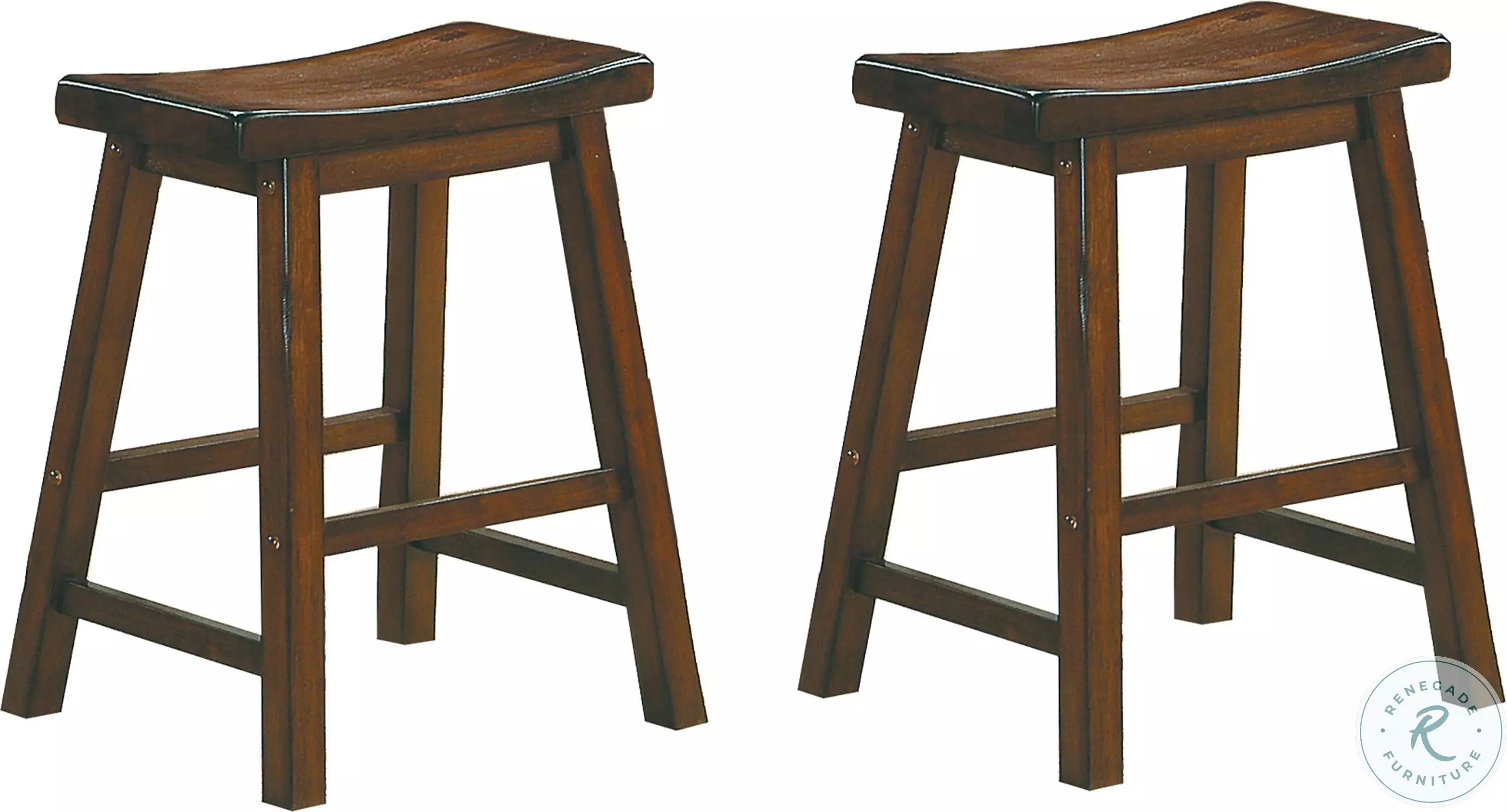 Saddleback Cherry 18" Cherry Stool Set of 2 from Homelegance