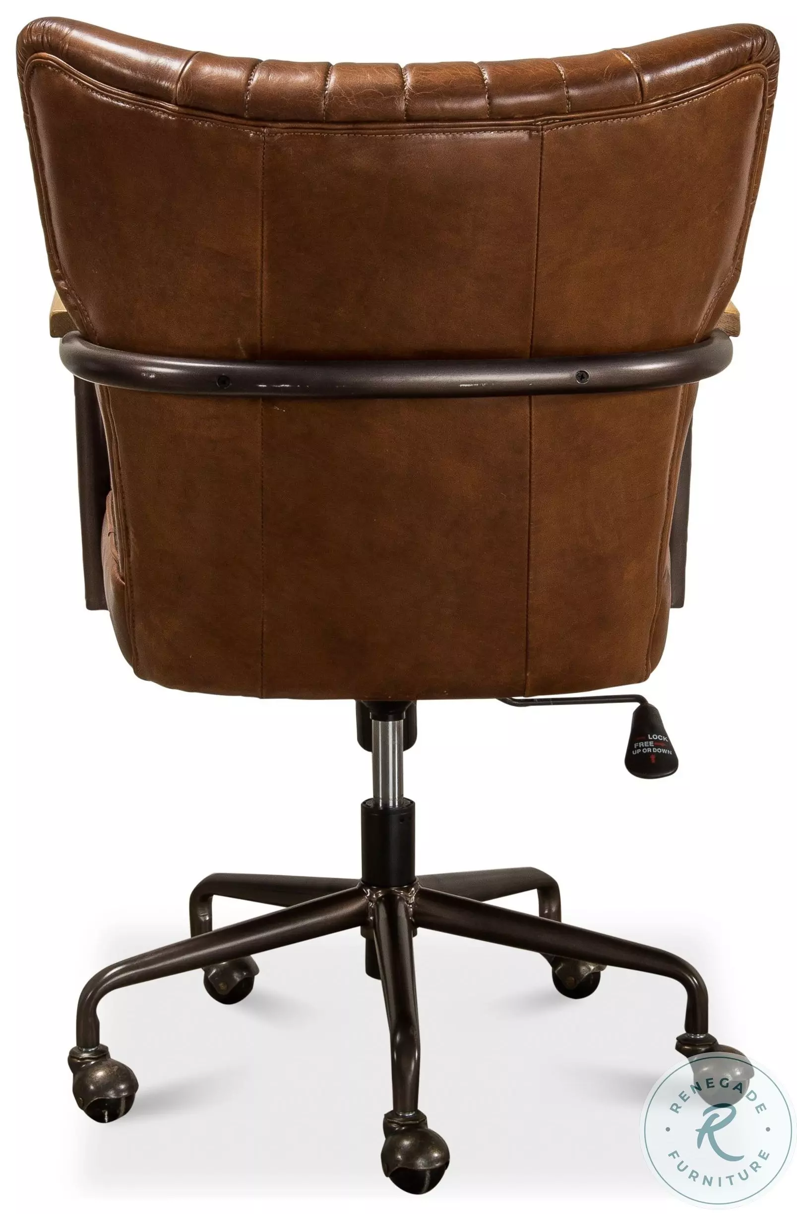 Parker Vintage Cigar Leather Swivel Office Chair, image size:1607x2446