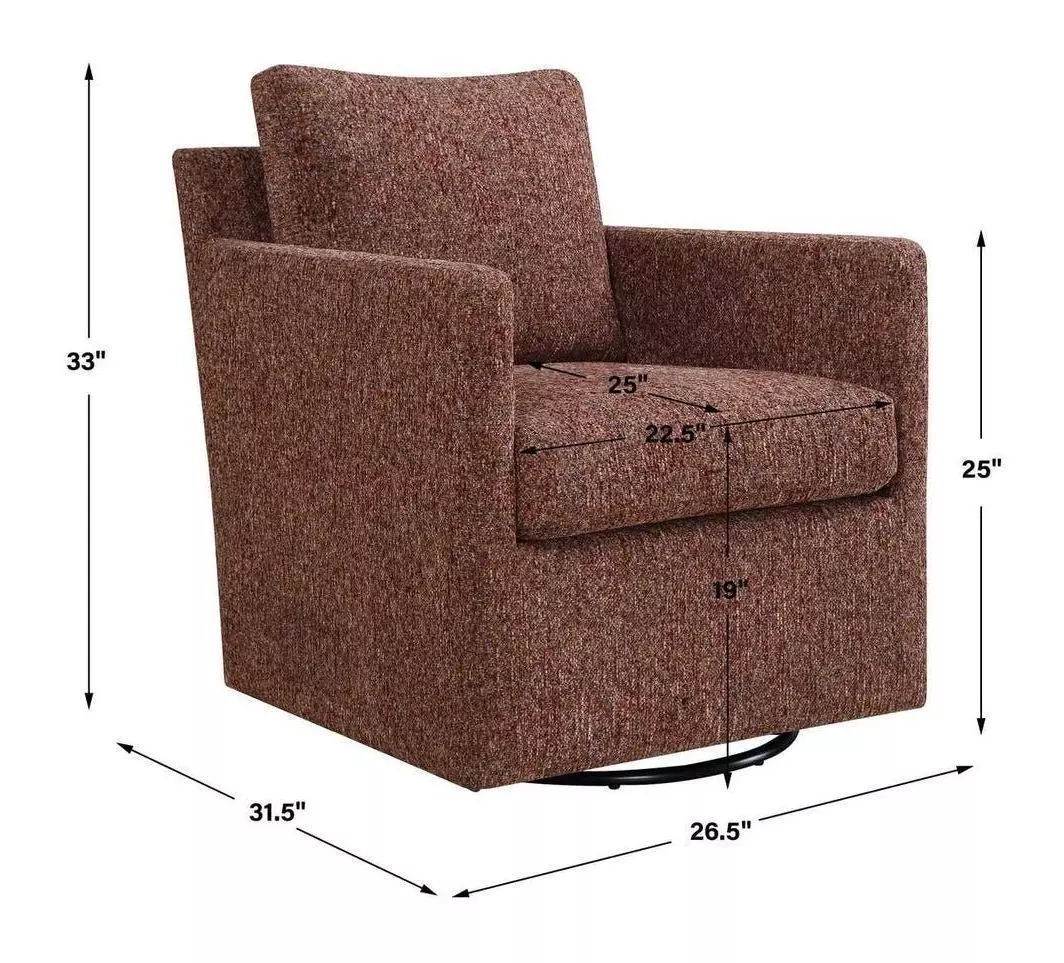Oakley Canyon and Blush Upholstered Swivel Glider Accent Chair