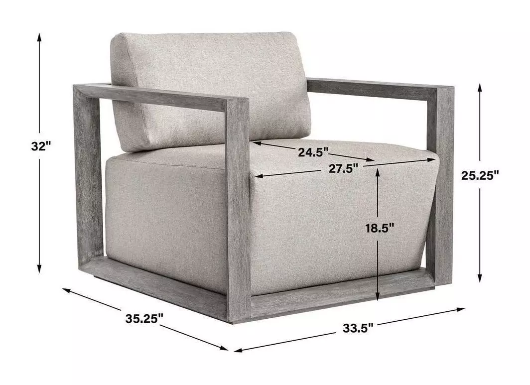 Carlisle Dove Upholstered Outdoor Lounge Chair