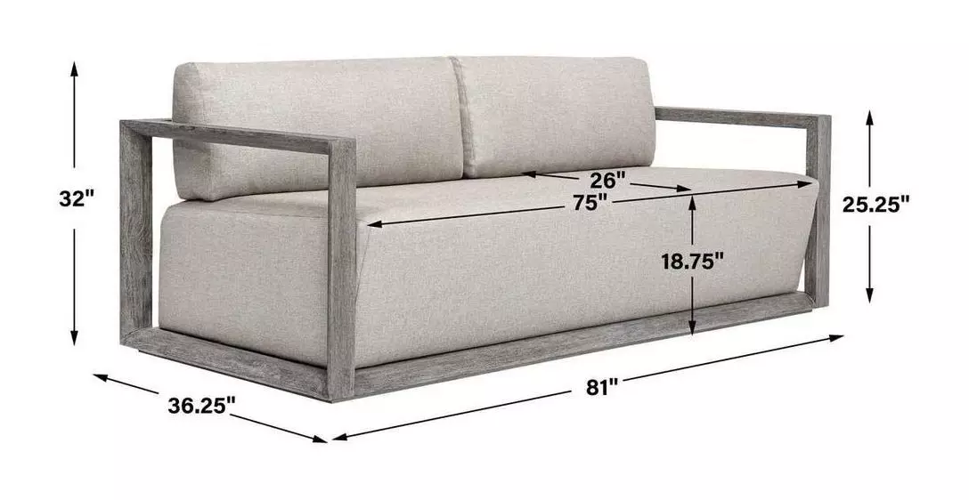 Carlisle Dove Outdoor 81" Sofa