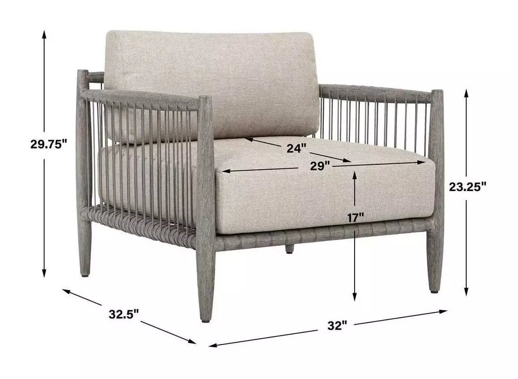 Grafton Dove Upholstered Outdoor Lounge Chair