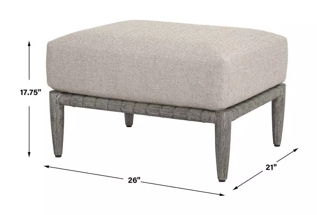 Grafton Dove Upholstered Outdoor Rectangular Ottoman