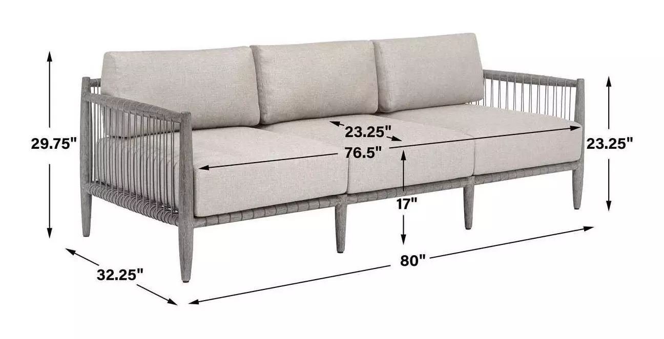 Borneo Dove Outdoor 80" Sofa