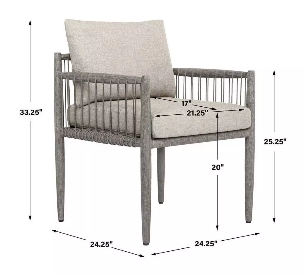Borneo Dove Upholstered Outdoor Dining Chair