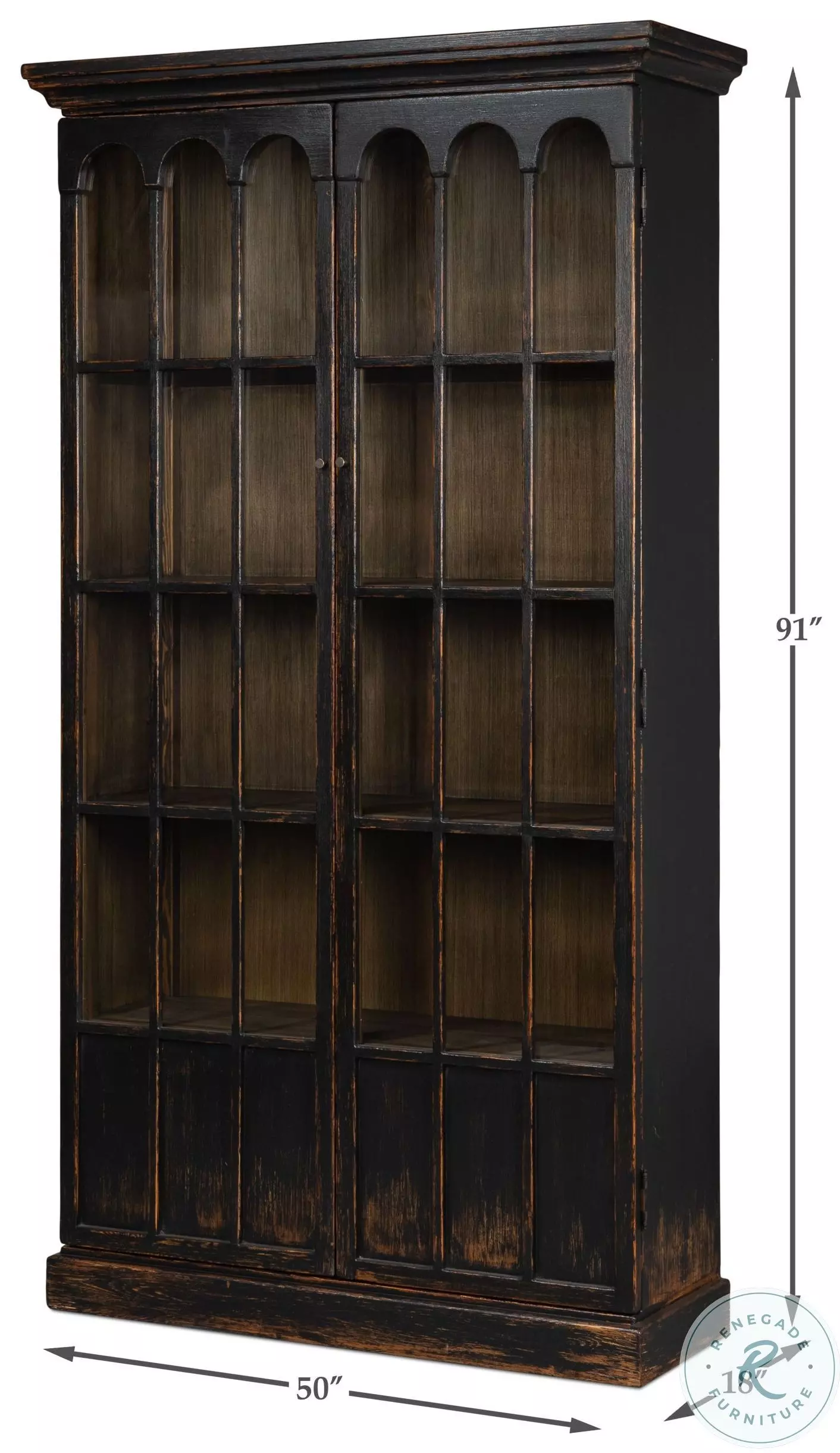 Edgar Allan Antique Black Bookcase