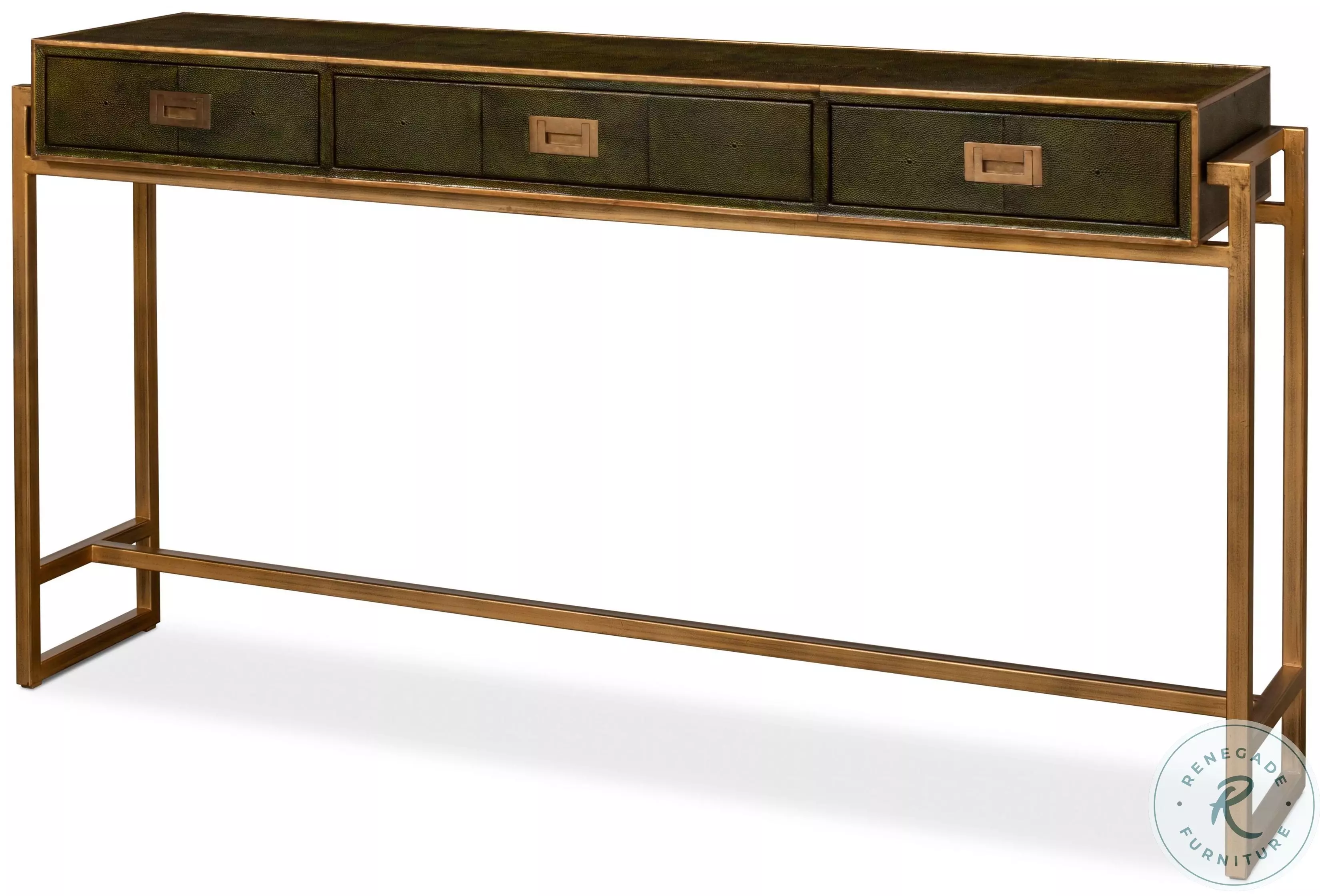Shagreen Leaf Green Console Table From Sarreid | Coleman Furniture