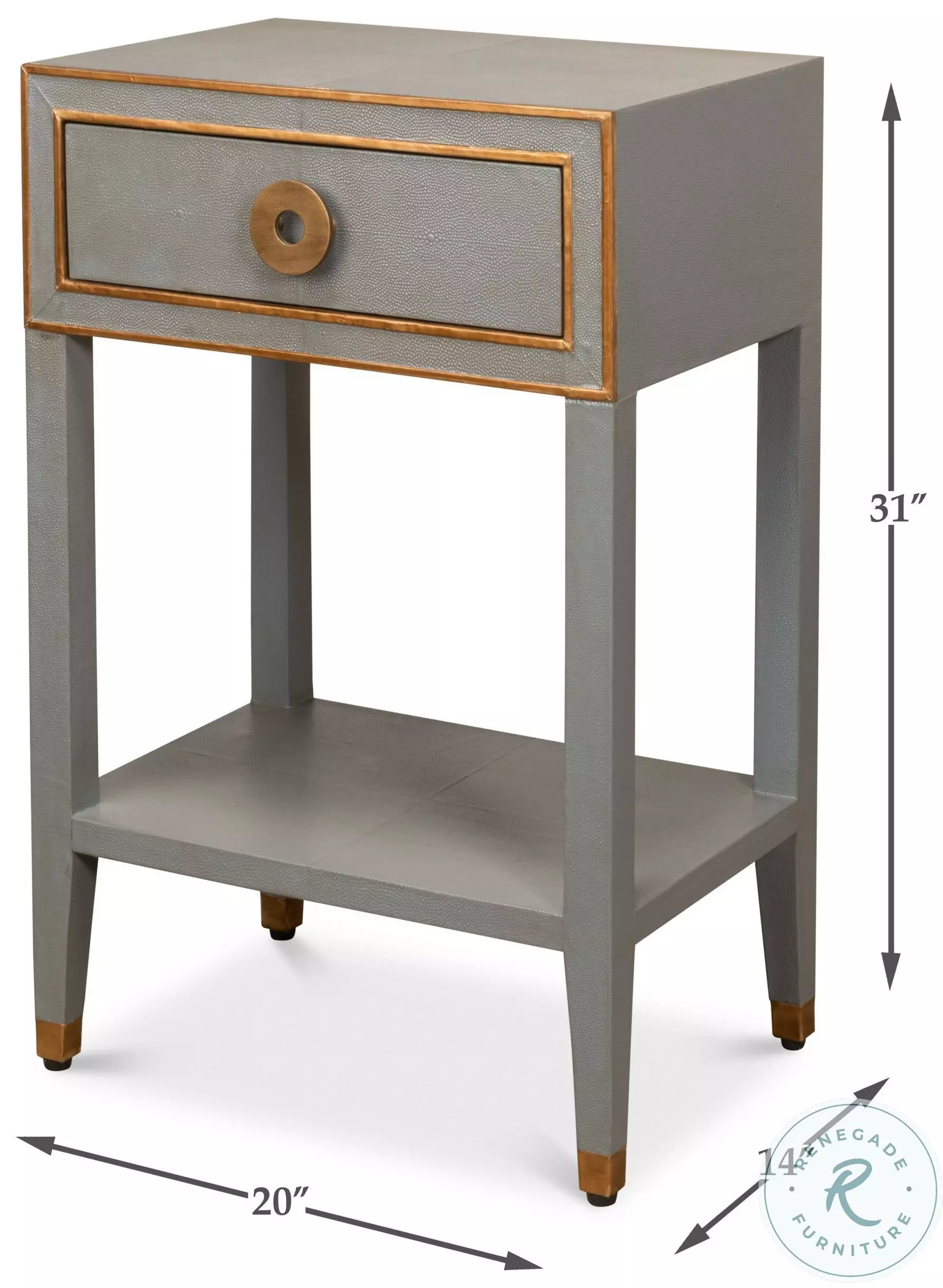 Gabriella Storm Grey 1 Drawer Nightstand