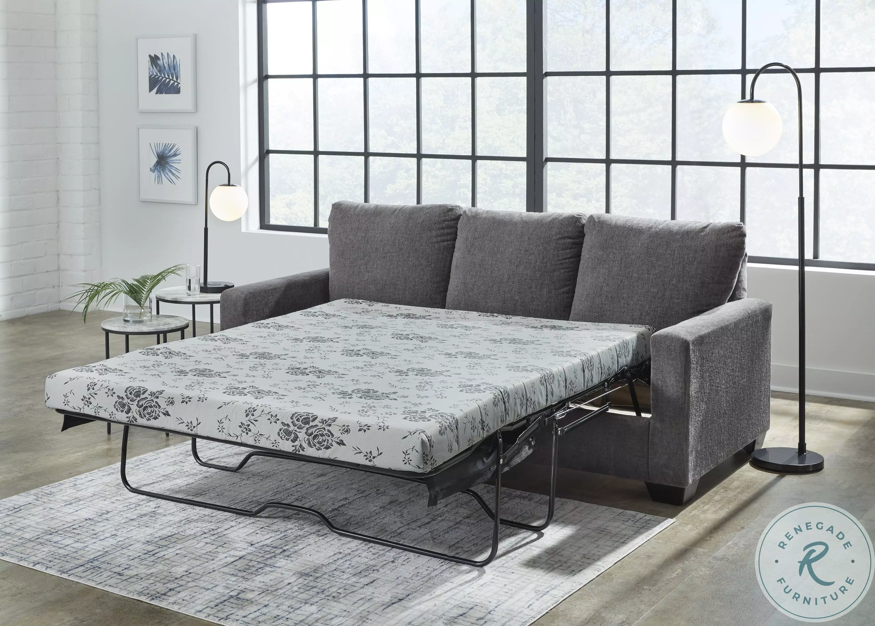 【P3975】変身/couch>>case Rannis Pewter Queen Sofa Sleeper From Ashley Furniture