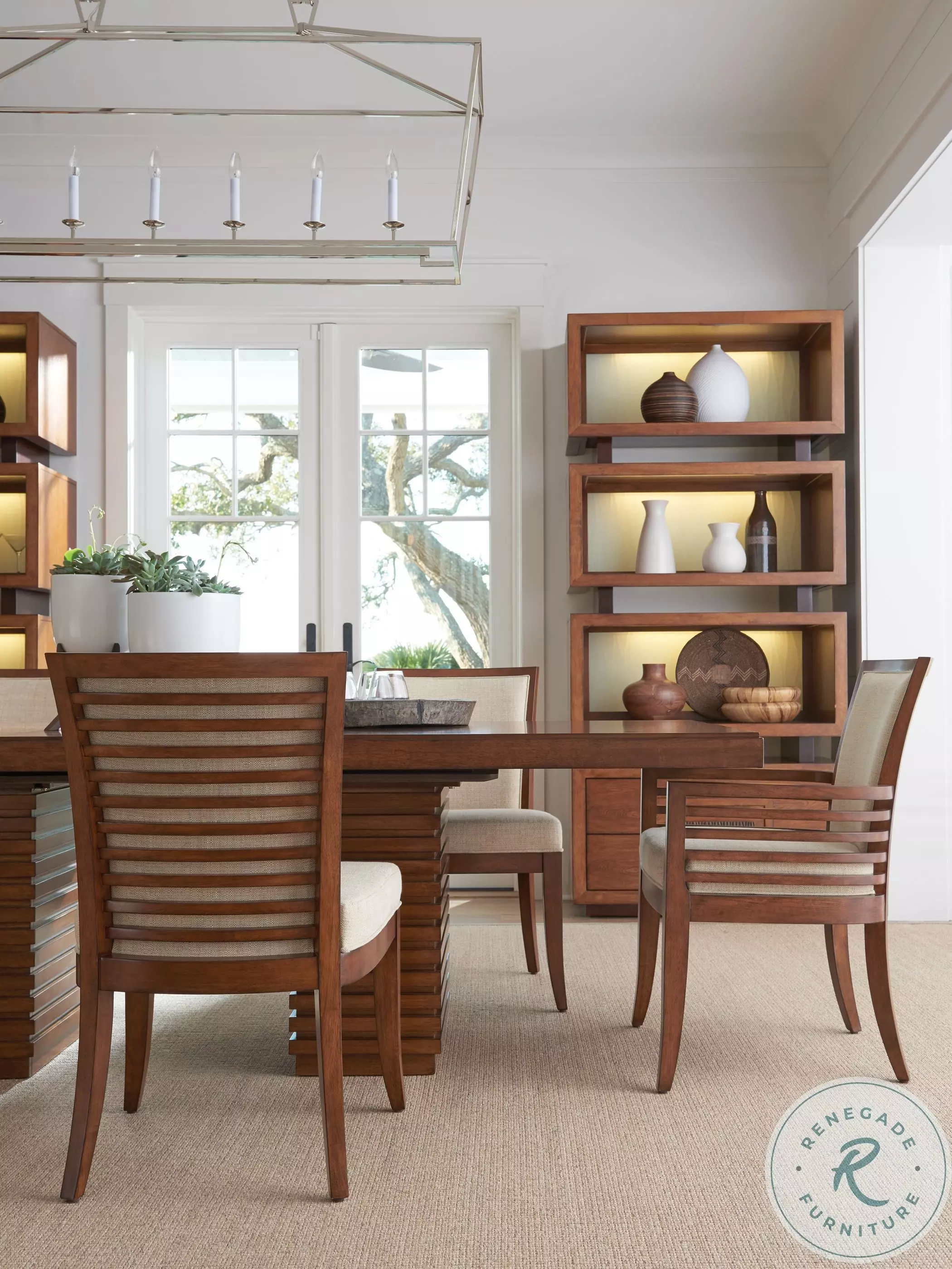 Ocean Club Sun Drenched Sienna Peninsula Extendable Dining Table