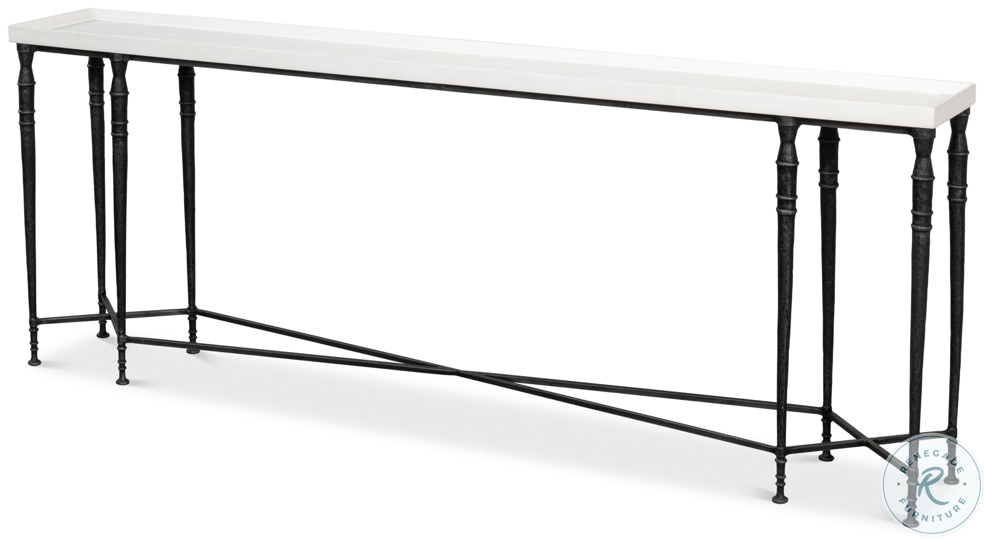 Nathaniel Elegance Antique Black And Off White 80" Console Table From