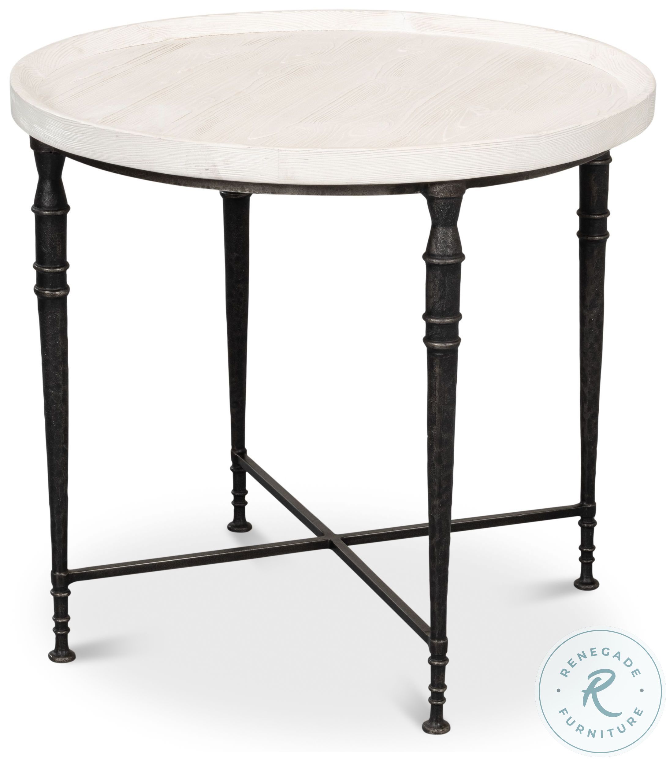 Nathaniel Elegance Antique Black And Off White Side Table From Sarreid