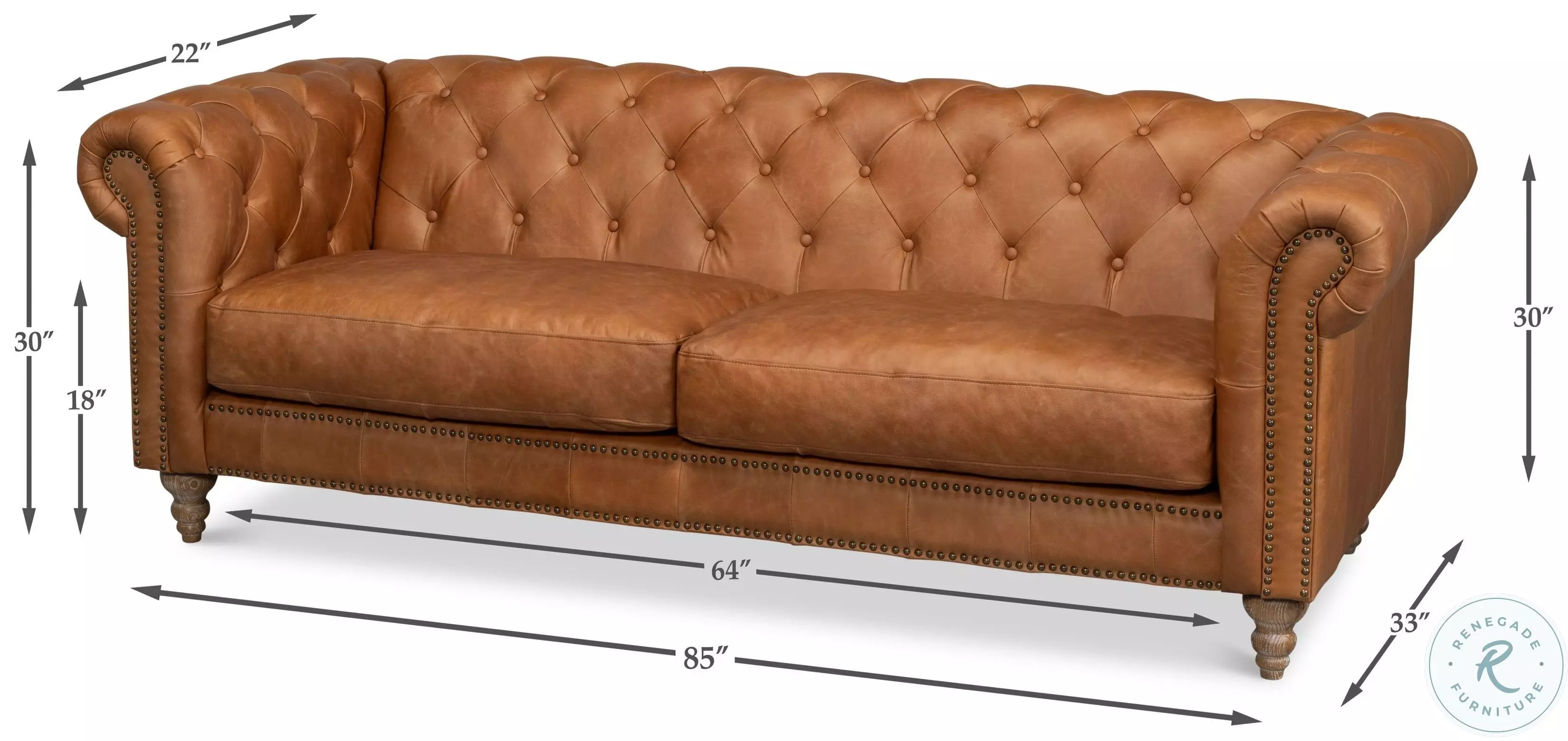 Kingston Brown 85" Sofa