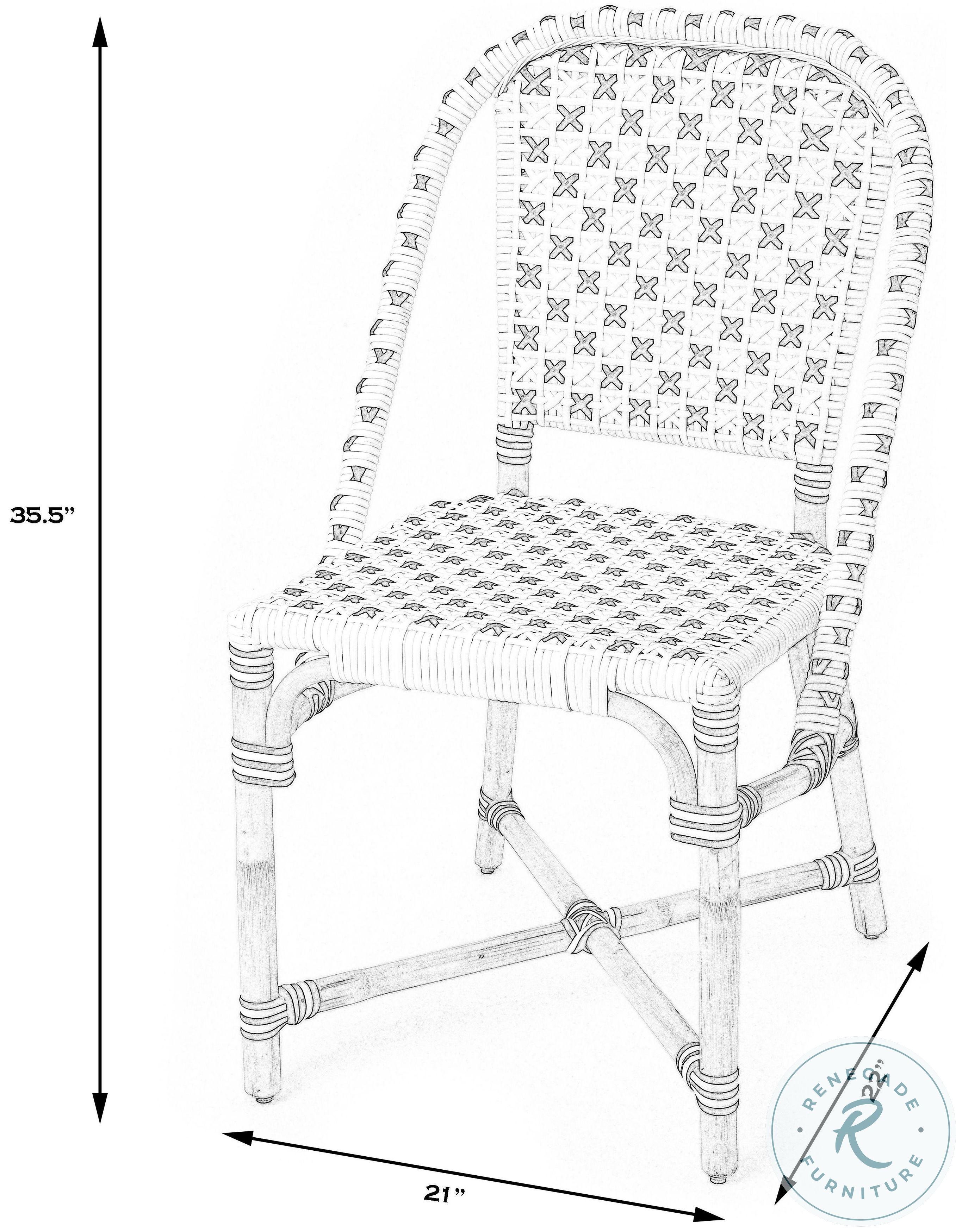 Tenor White and Black Rattan Dining Chair from Butler Coleman Furniture