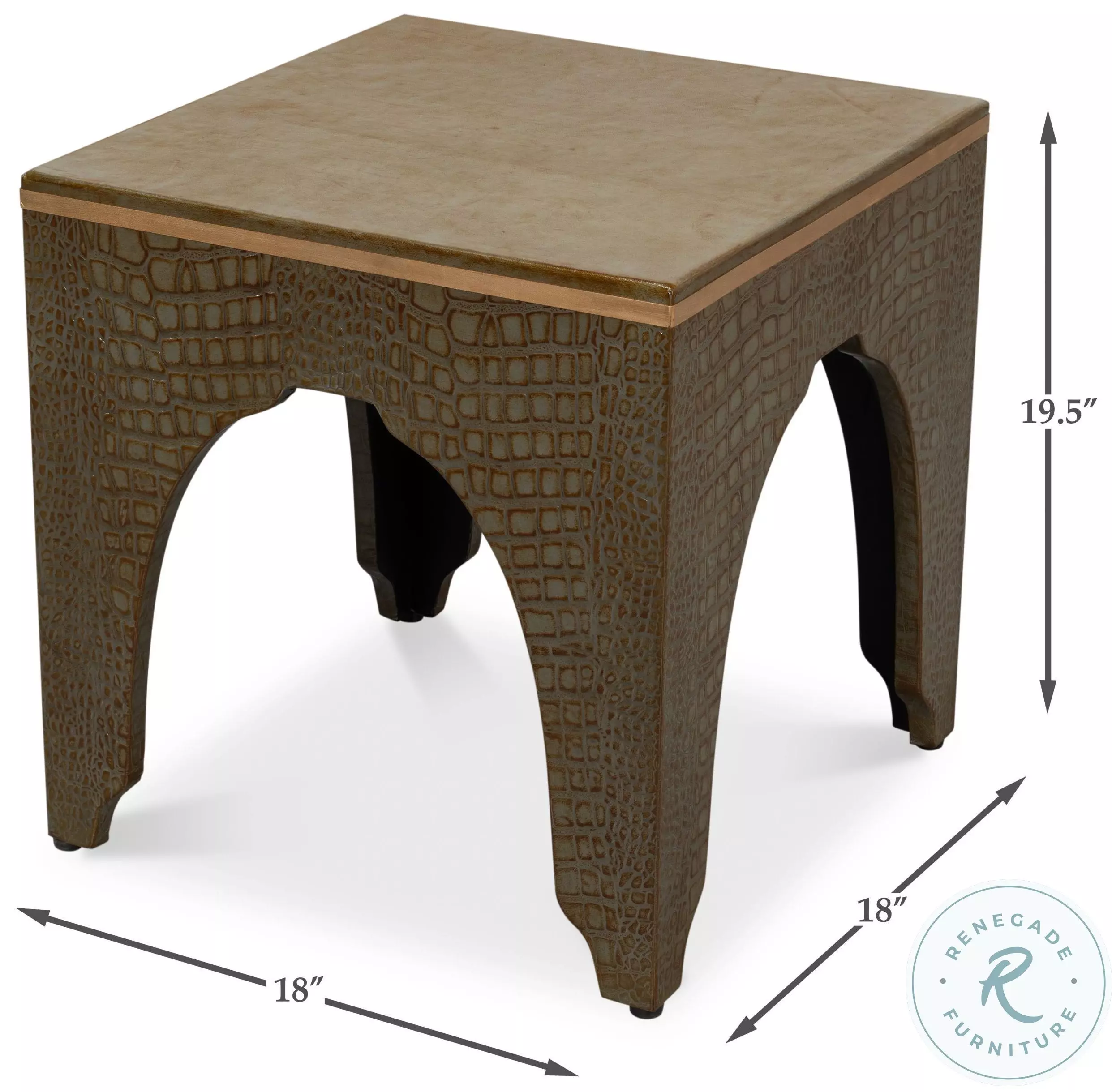 Croco Antique Green Stool