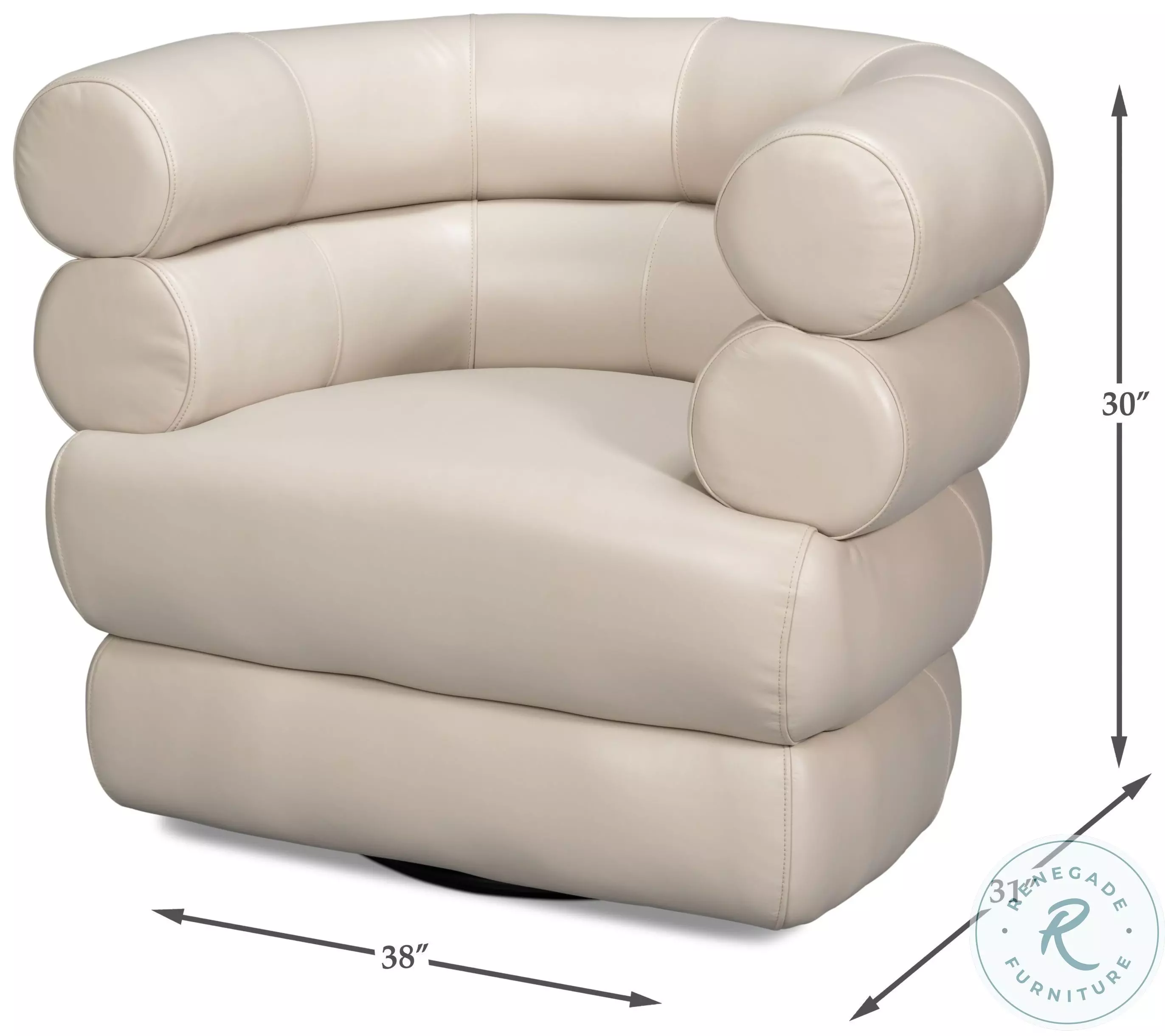 Rondo Crystal White Swivel Chair
