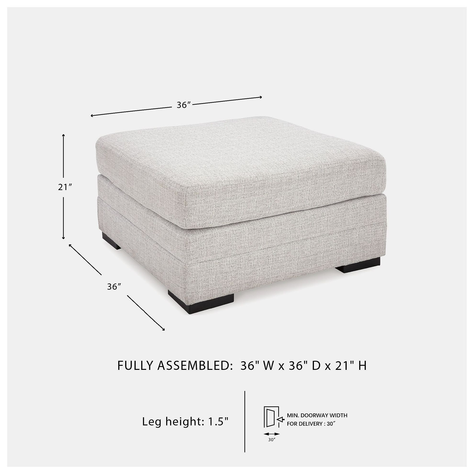 Koralynn Stone Performance Fabric Oversized Accent Ottoman