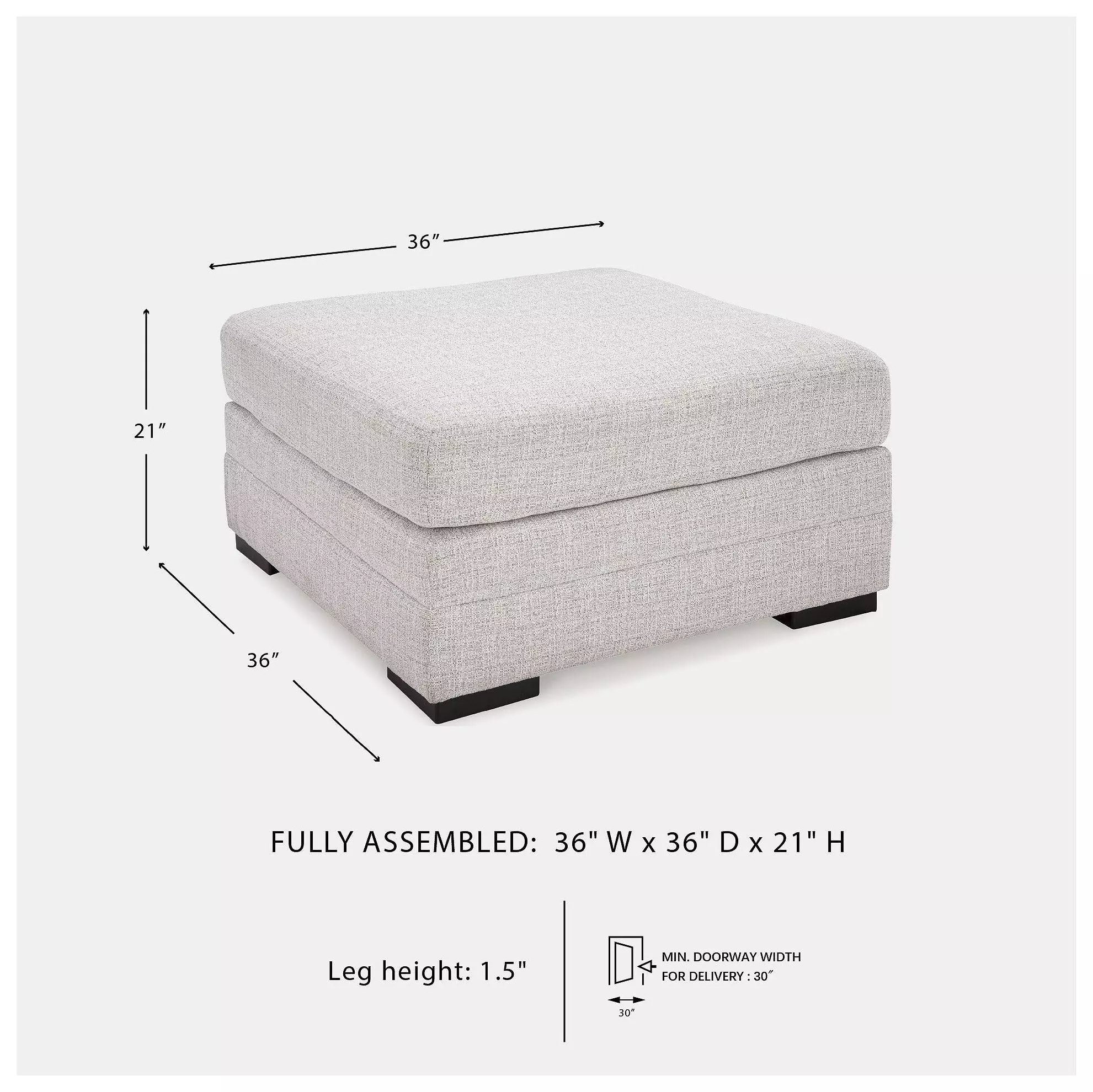 Koralynn Stone Performance Fabric Oversized Accent Ottoman