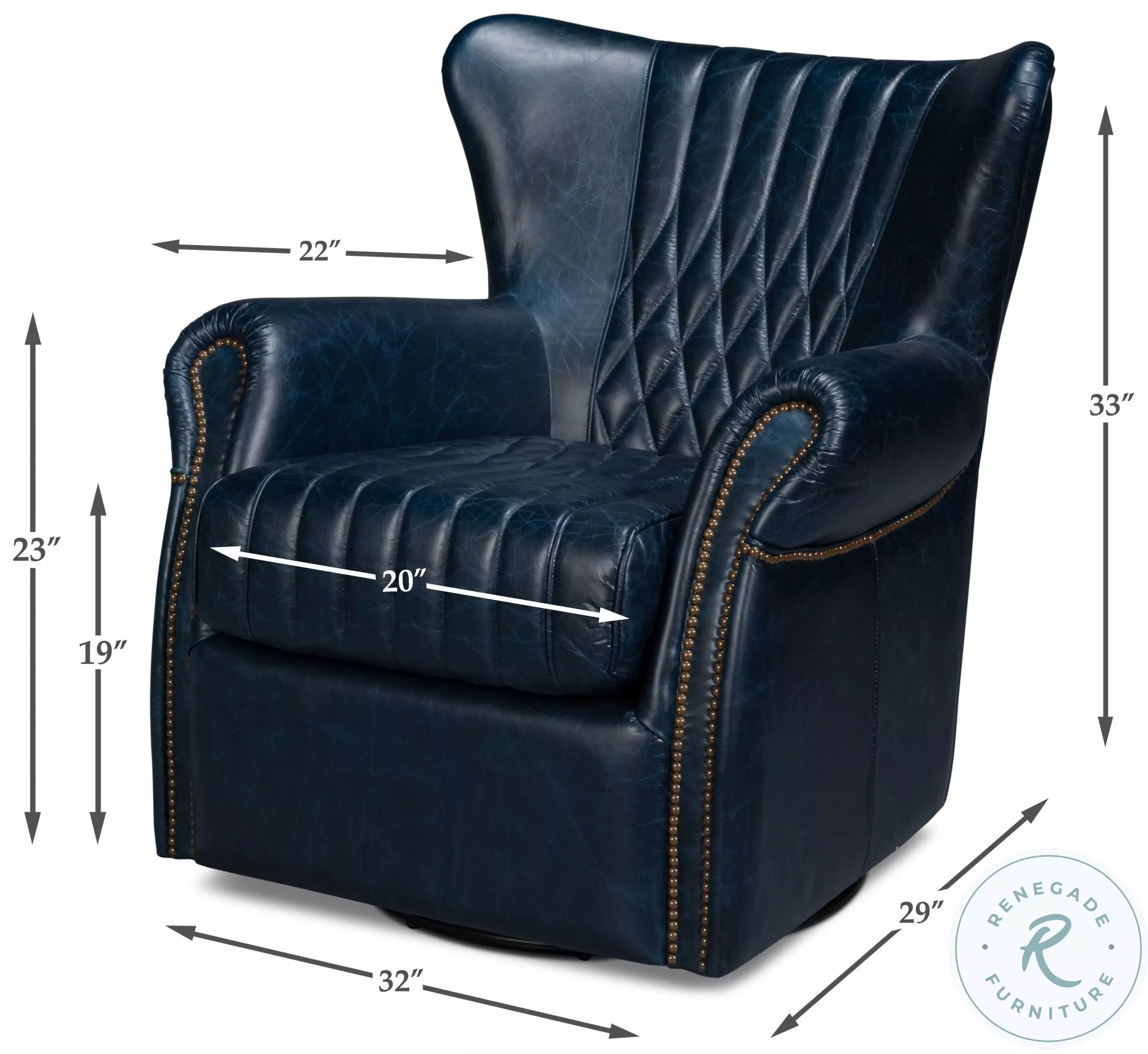 Bugatti Chateau Blue Swivel Chair