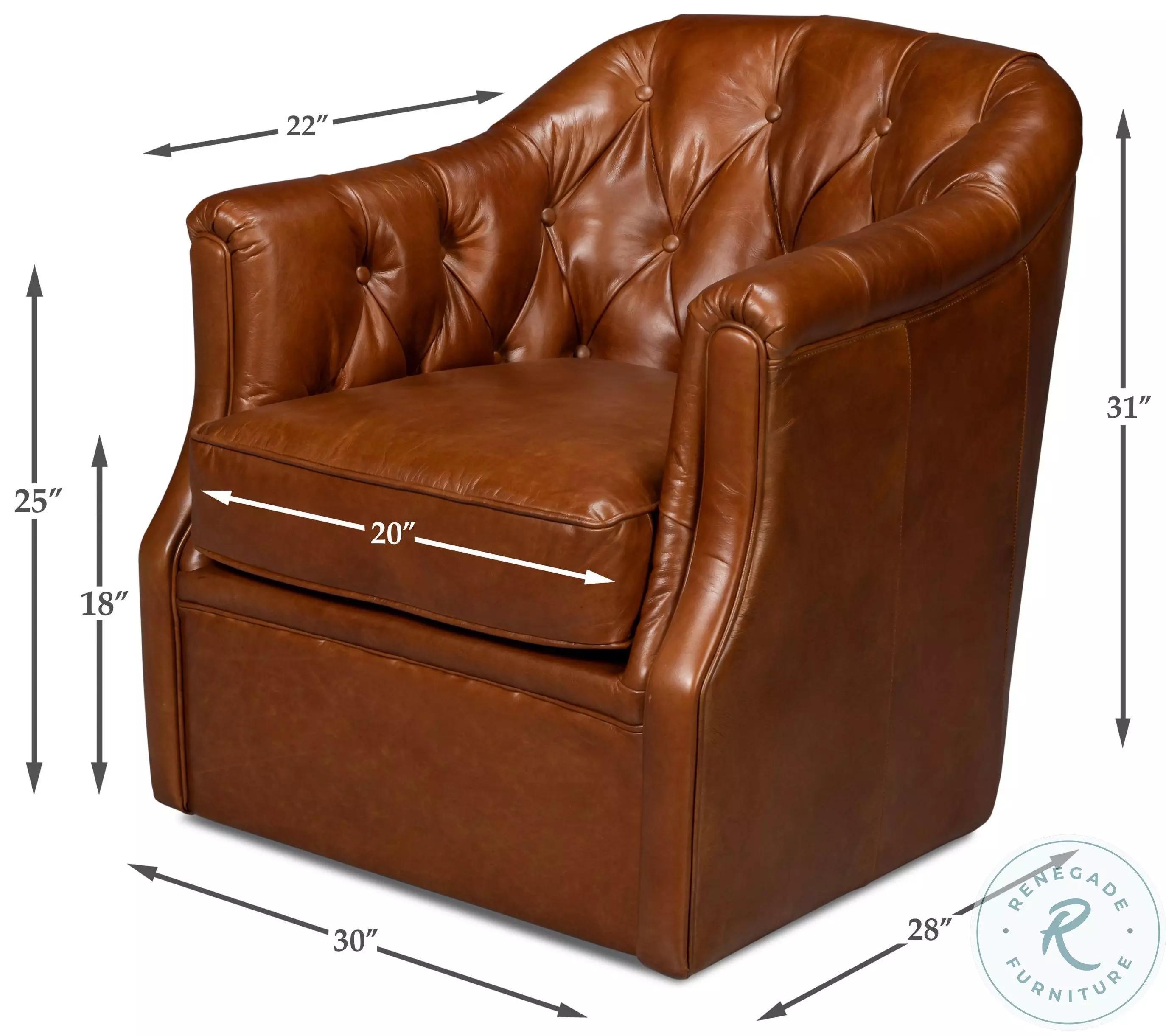 Coolidge Havana Brown Swivel Chair