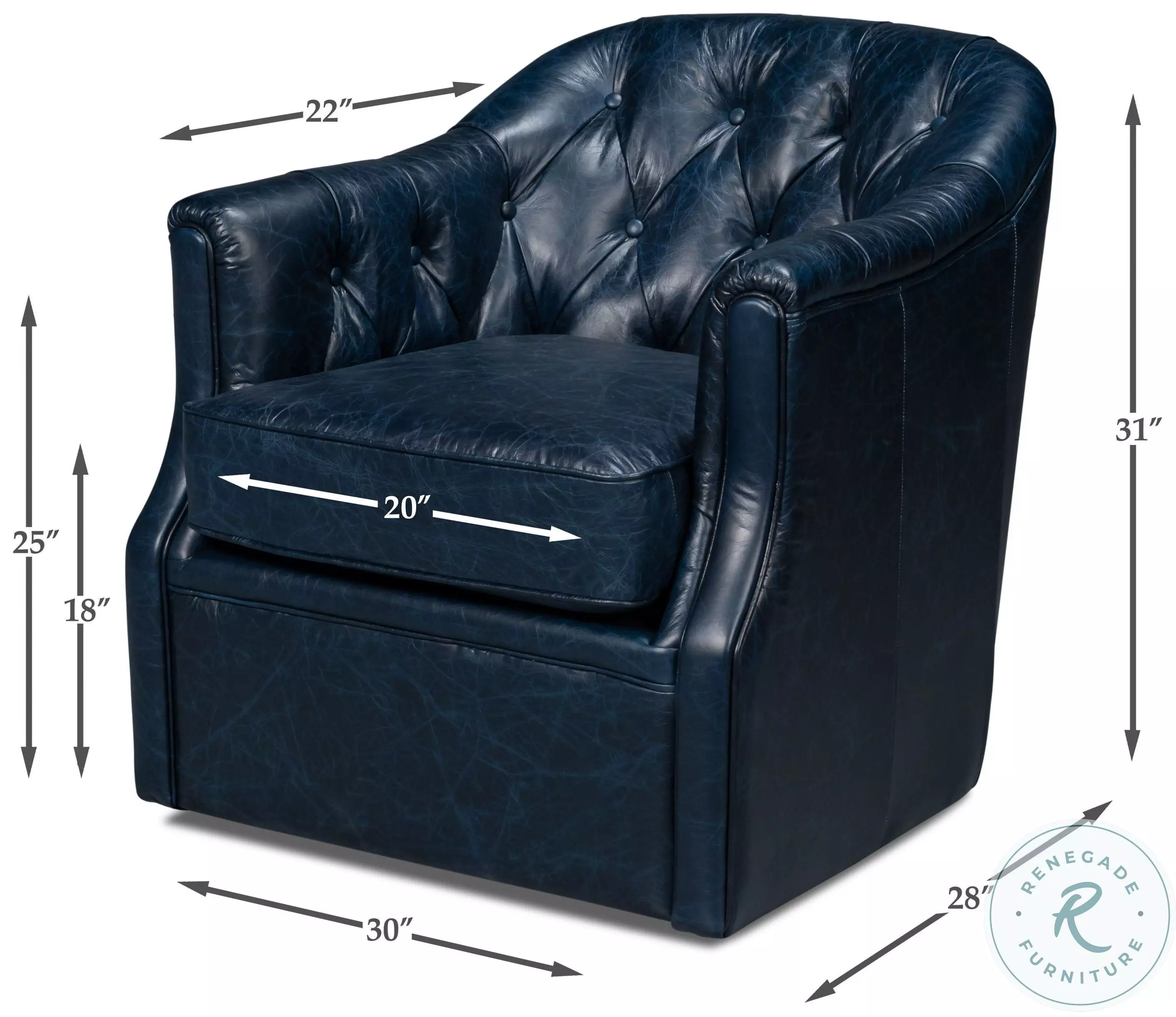 Coolidge Chateau Blue Swivel Chair