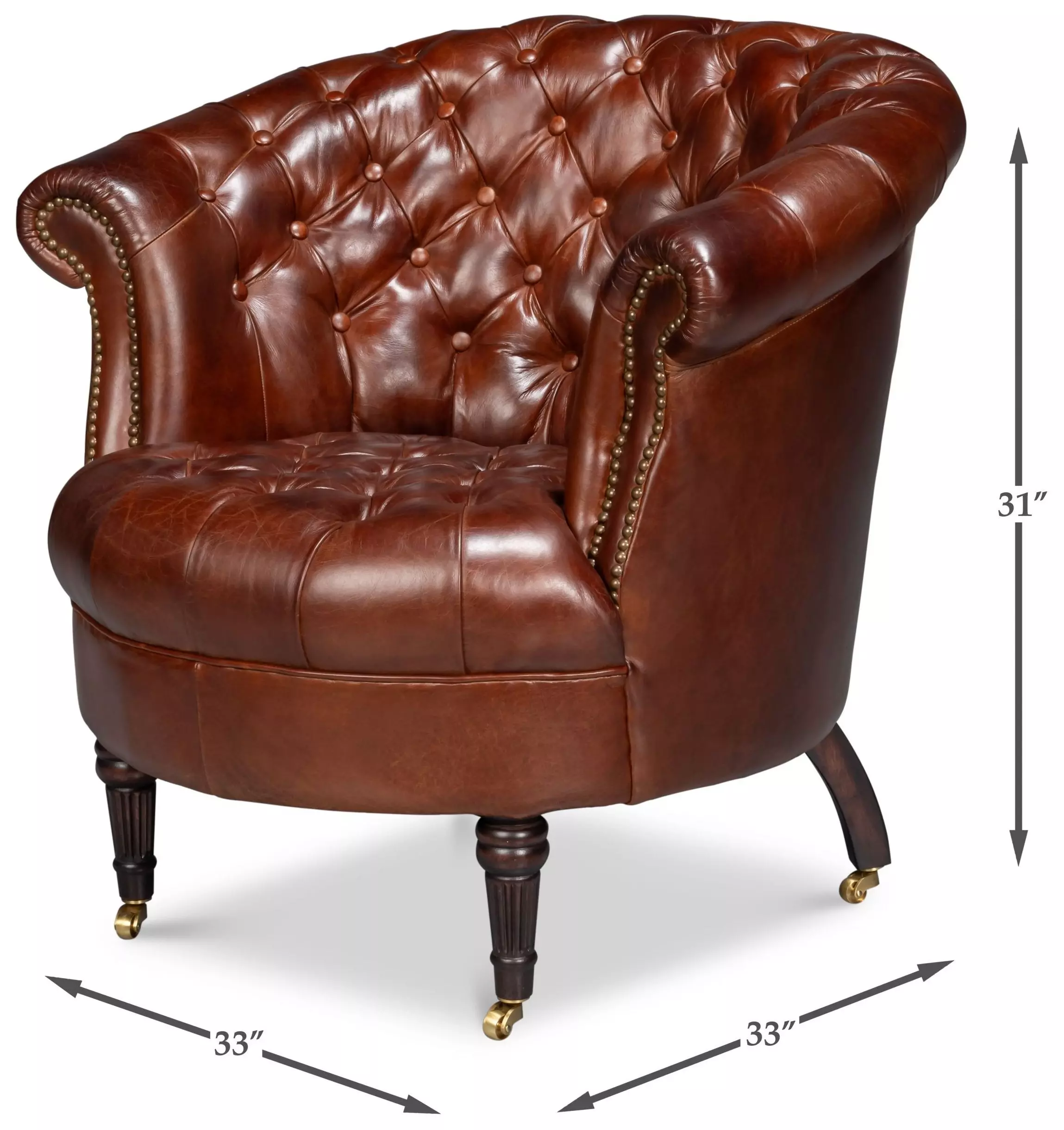 Bastian Newark Brown Leather Upholstered Armchair