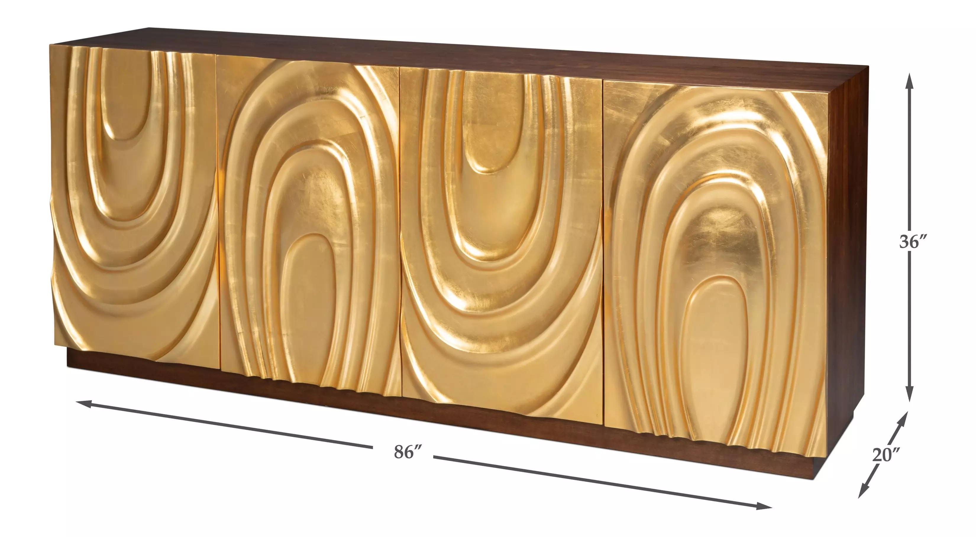Capriole Gold Leaf 4 Doors Credenza