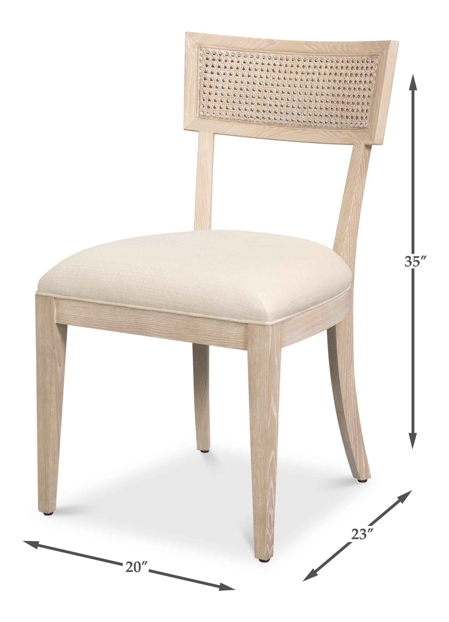 Ridge Bleached Oak Performance Fabric Upholstered Dining Chair Set of 2