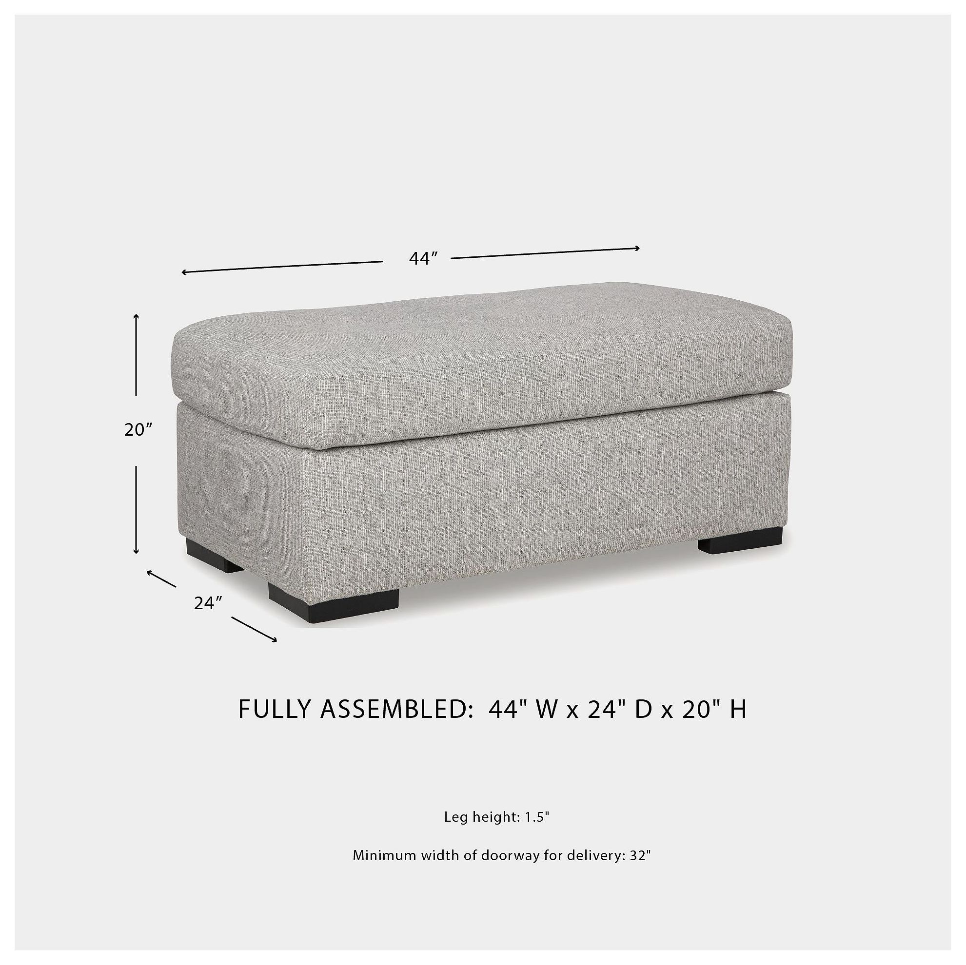 Evansley Pewter Performance Fabric Ottoman