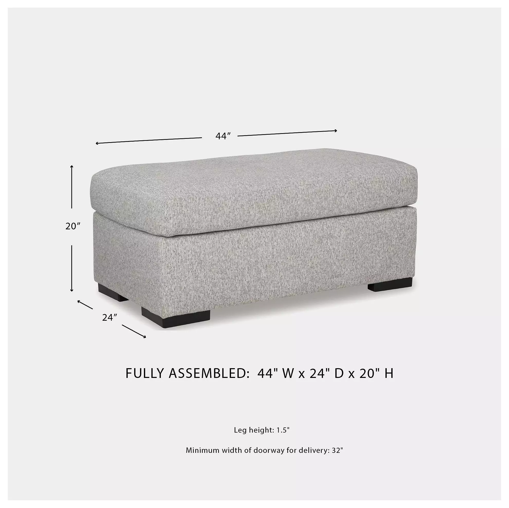 Evansley Pewter Performance Fabric Ottoman