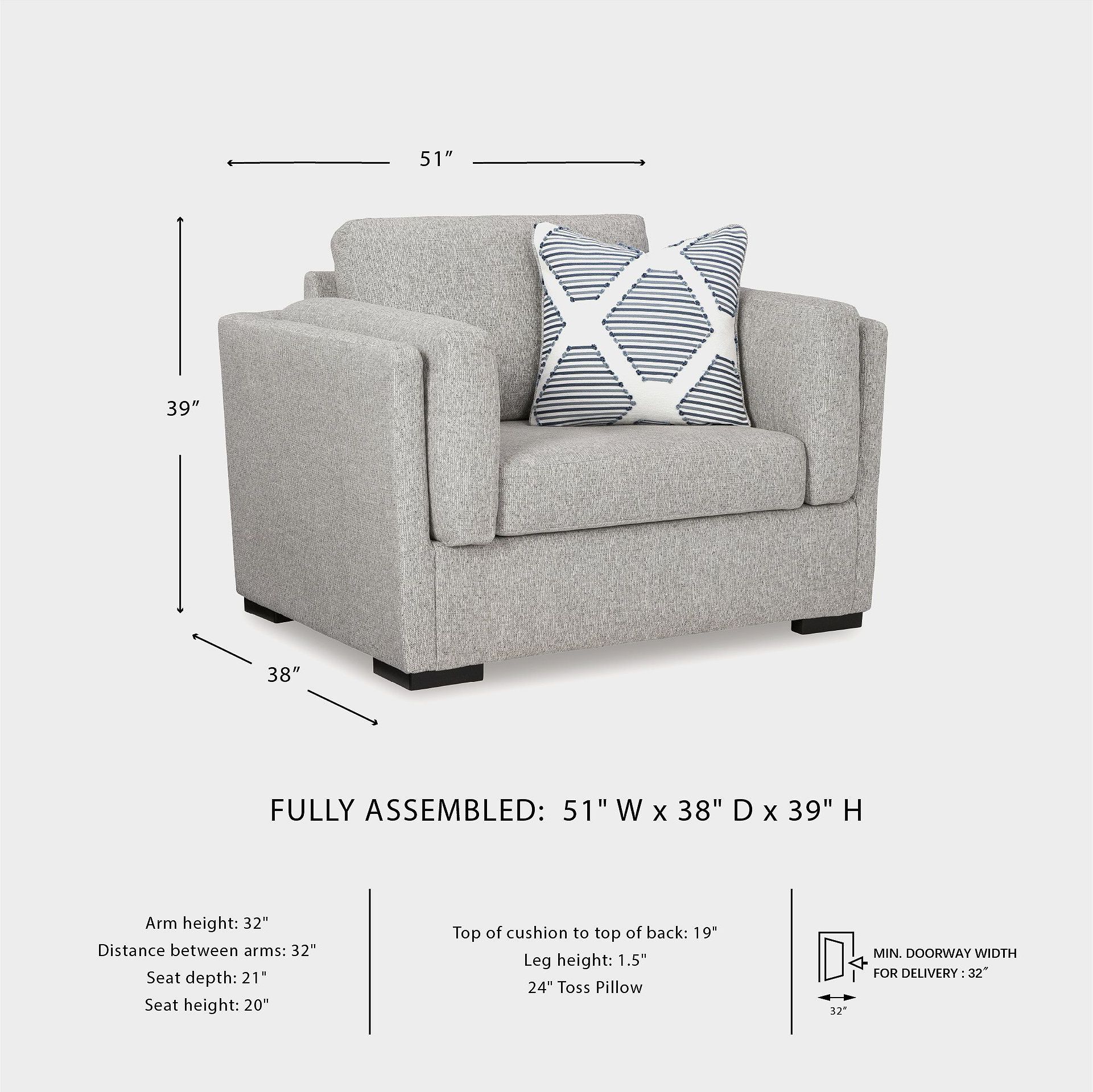 Evansley Pewter Performance Fabric Chair And A Half