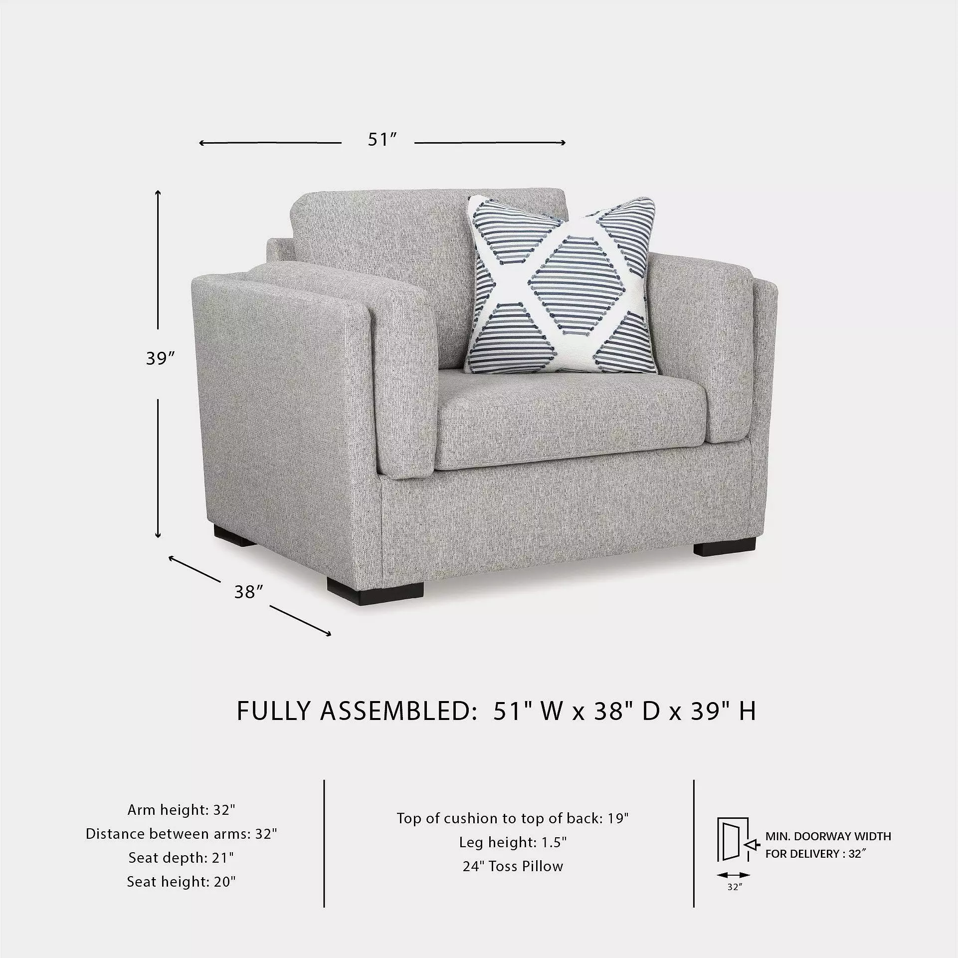 Evansley Pewter Performance Fabric Chair And A Half