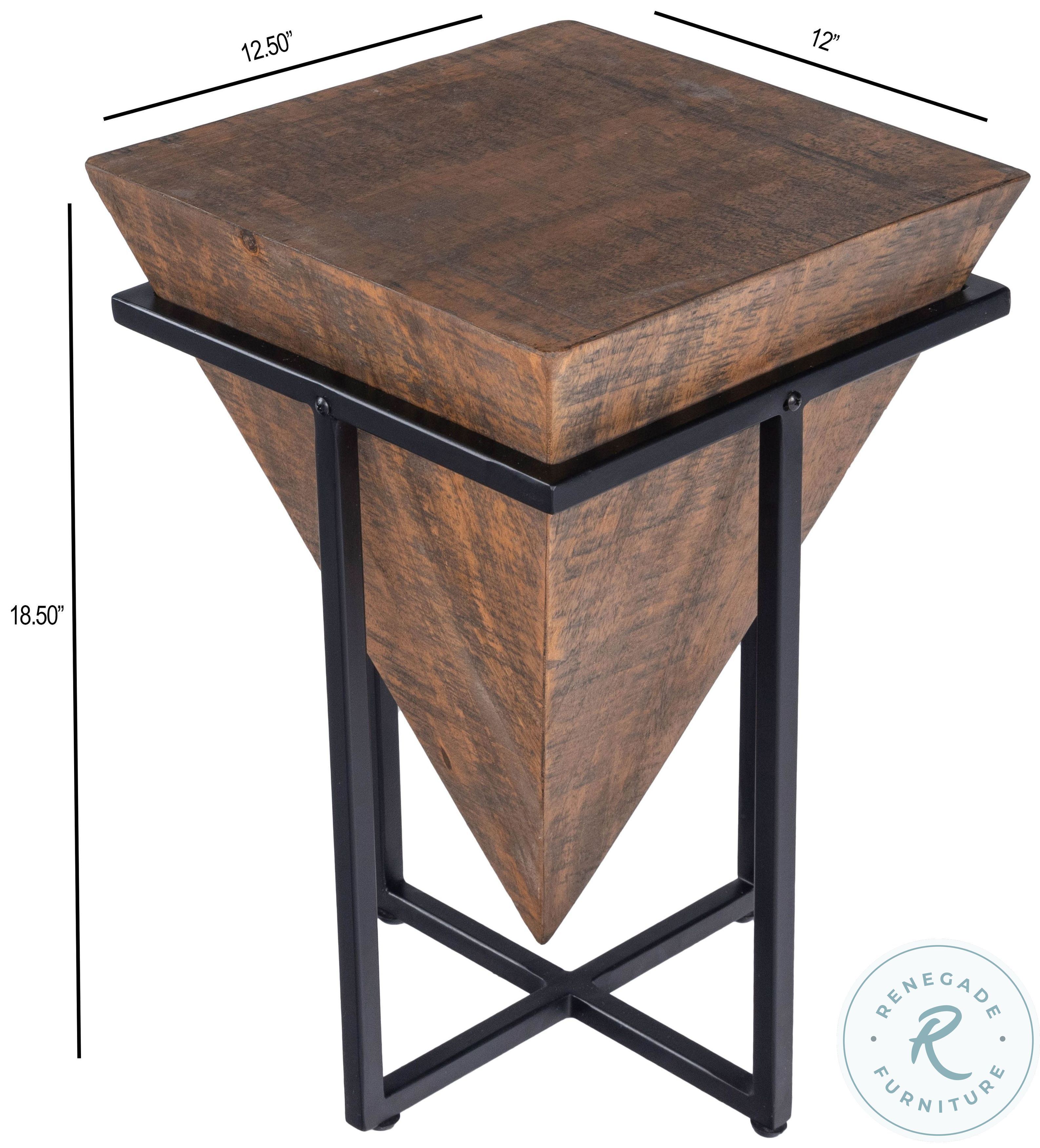 Gulnaria Natural Wood and Metal Accent Table from Butler Coleman