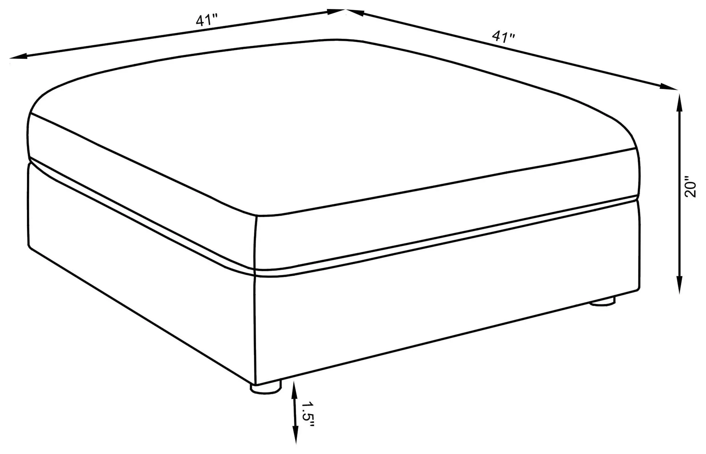 Serene Charcoal Ottoman