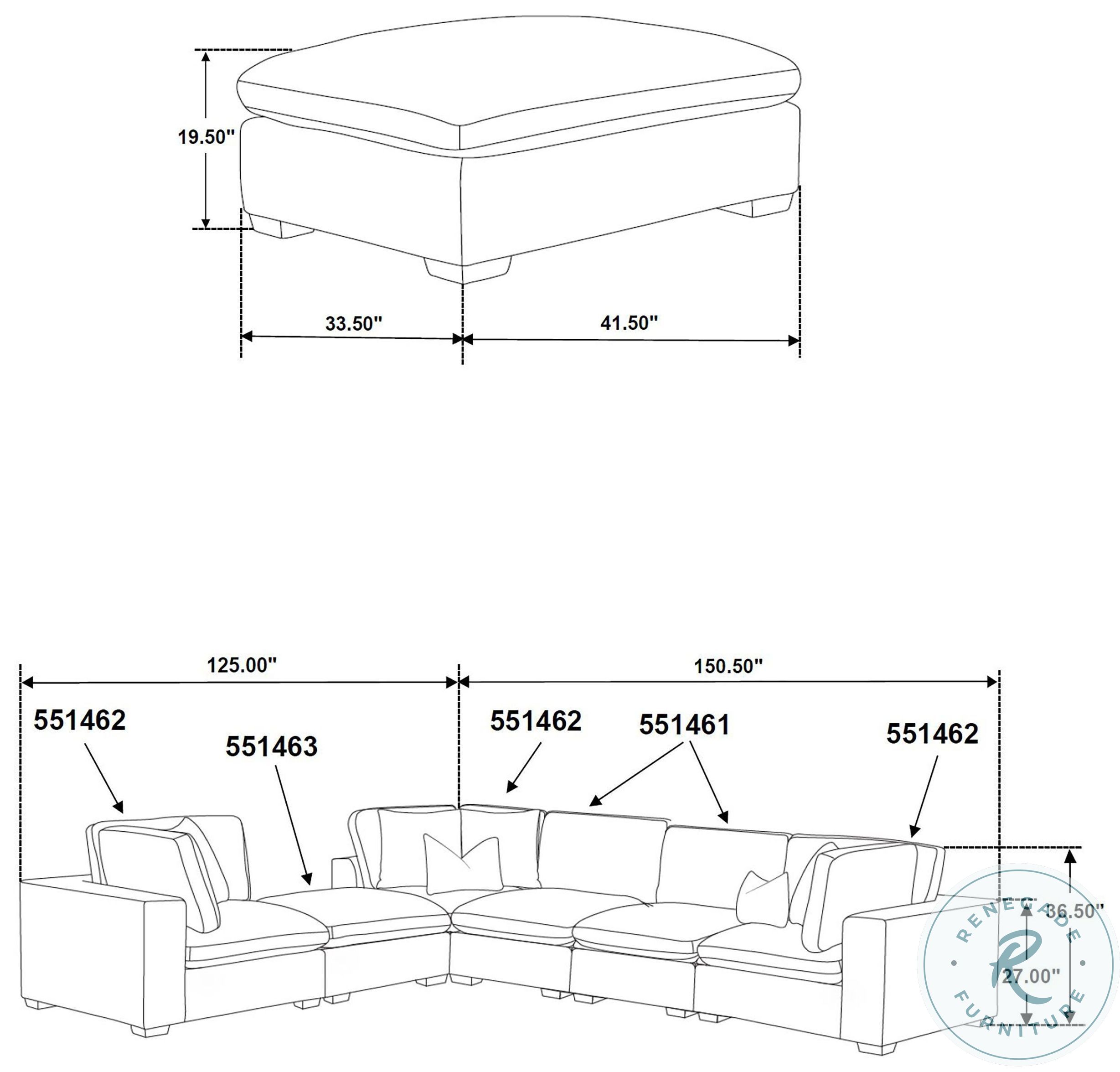 Lakeview Dark Chocolate Upholstered Ottoman From Coaster Furniture