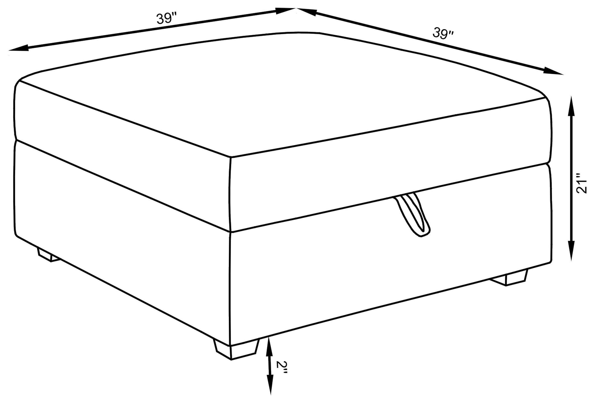 Cambria Grey Storage Ottoman