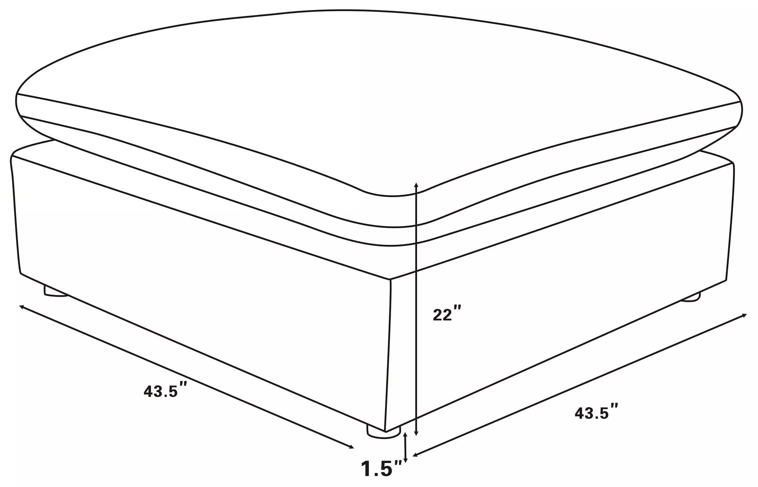 Raleigh Ivory Performance Fabric Ottoman