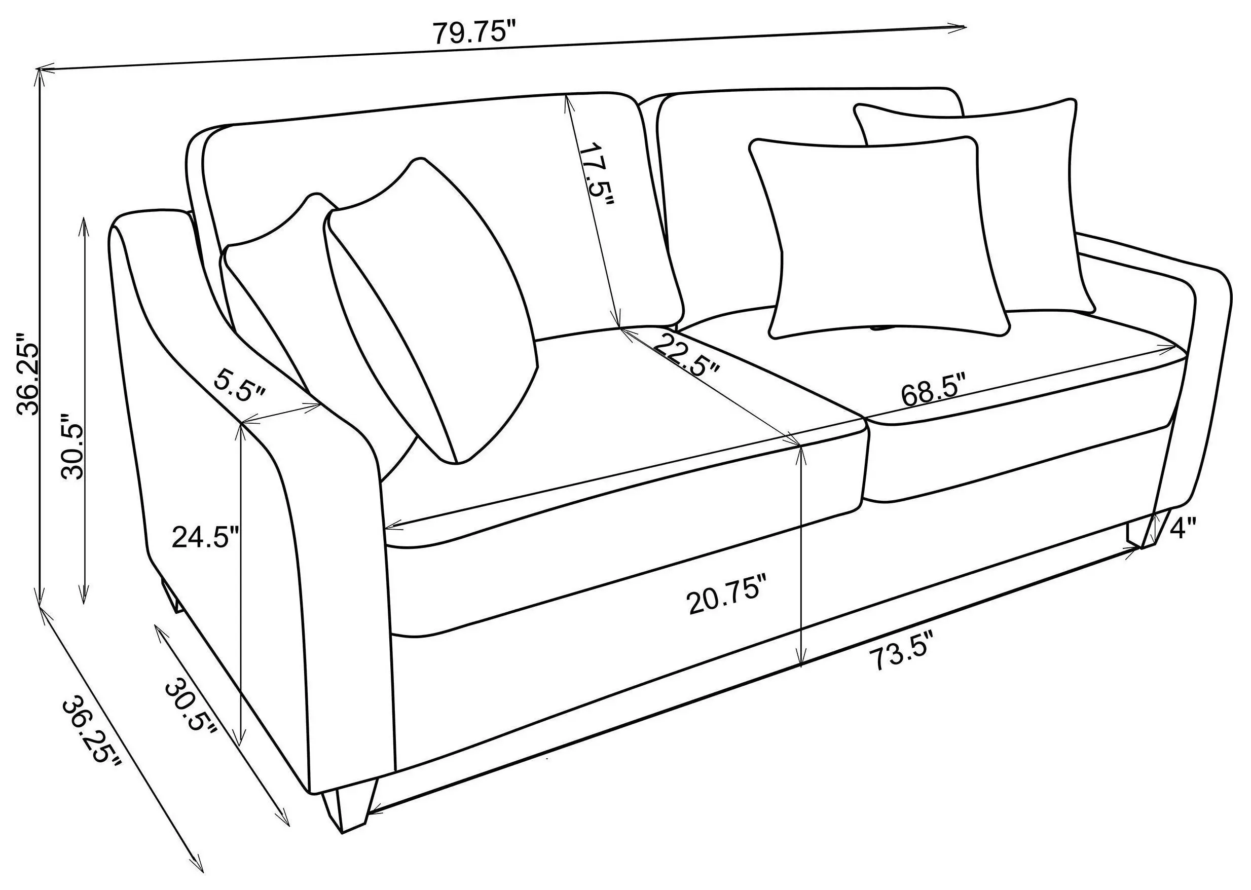 Christine Beige 80" Sofa