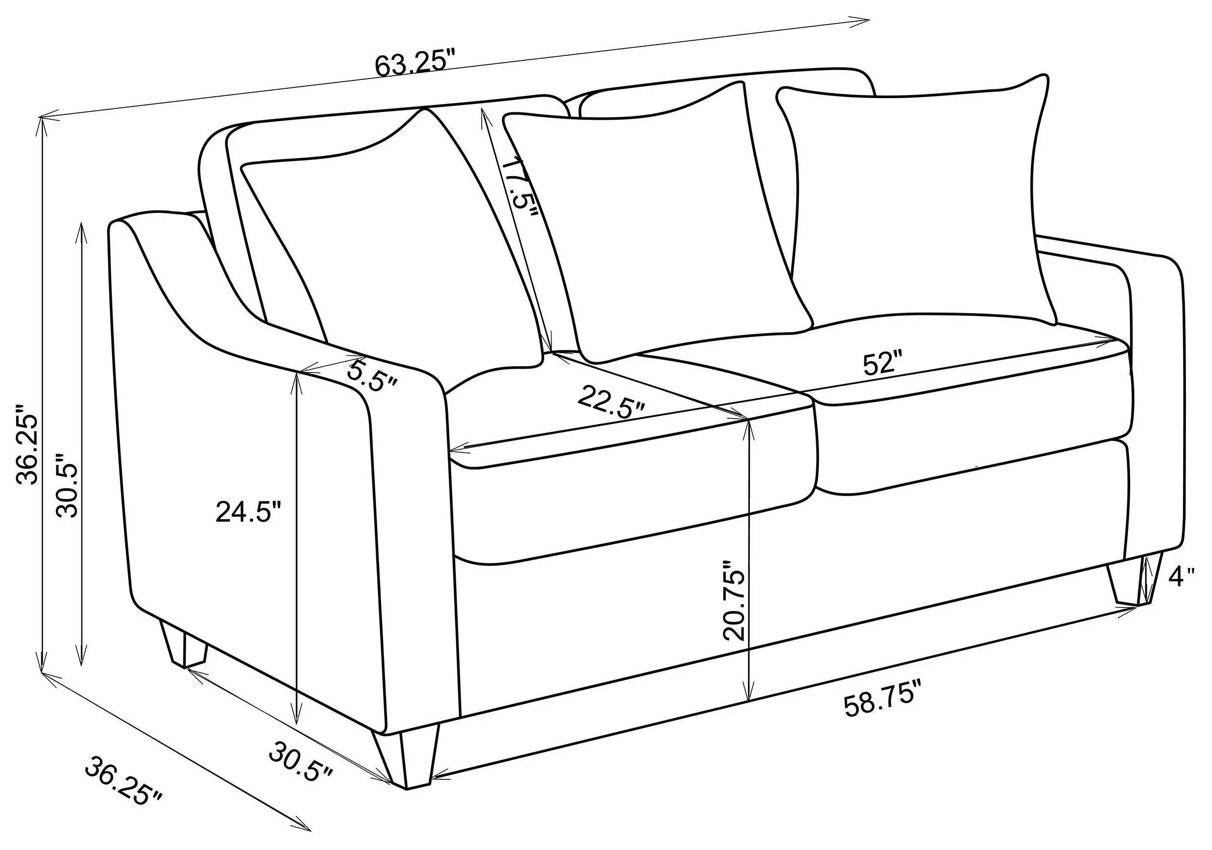 Christine Beige 63" Loveseat