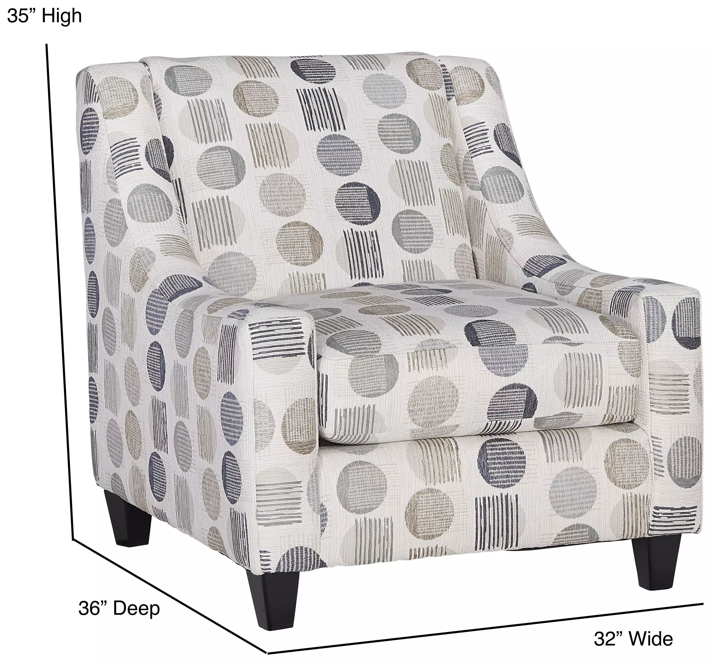 Amos Pebble Beige and Gray Upholstered Accent Chair