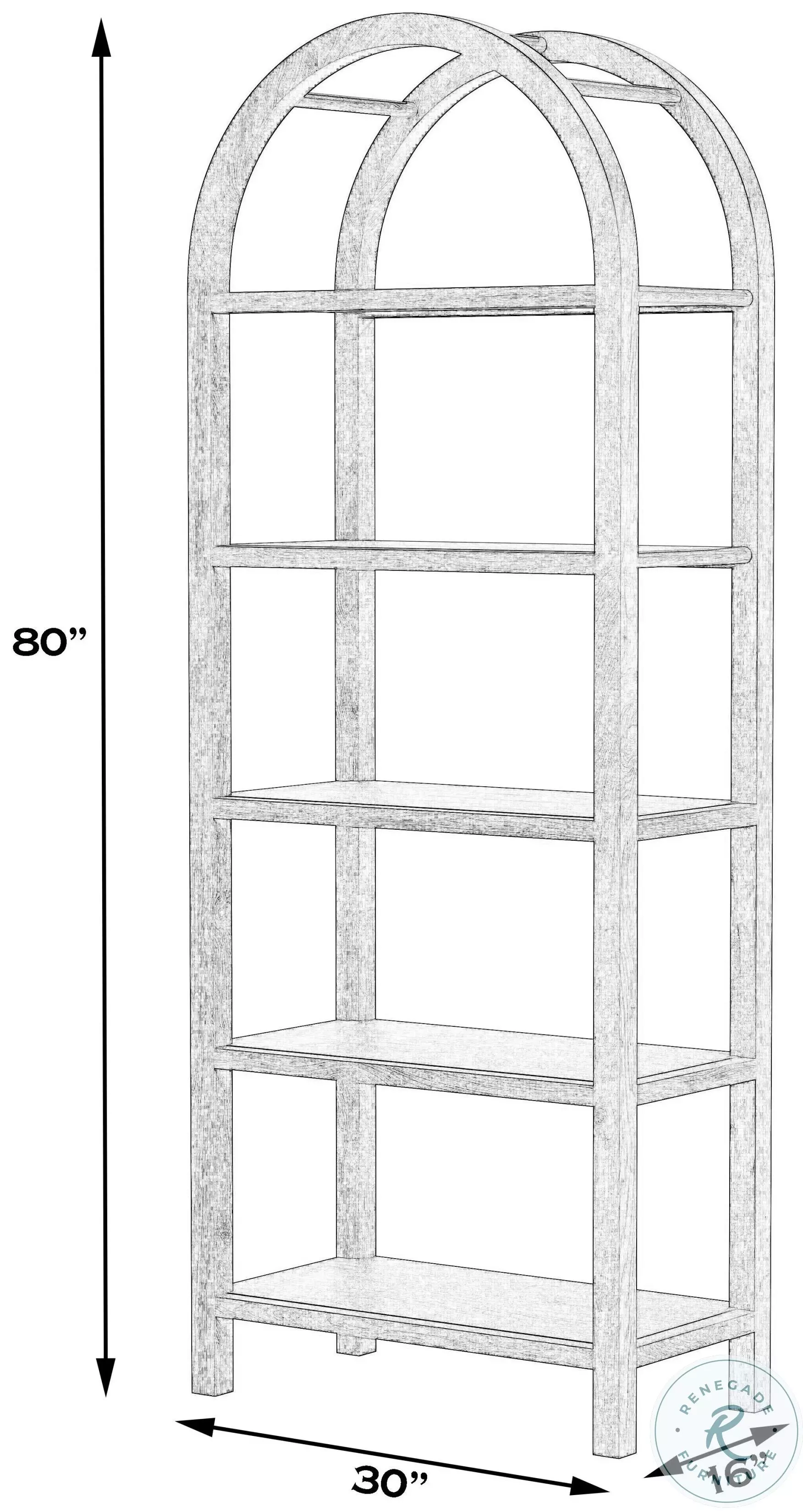Hanover Walnut Brown Etagere Bookcase