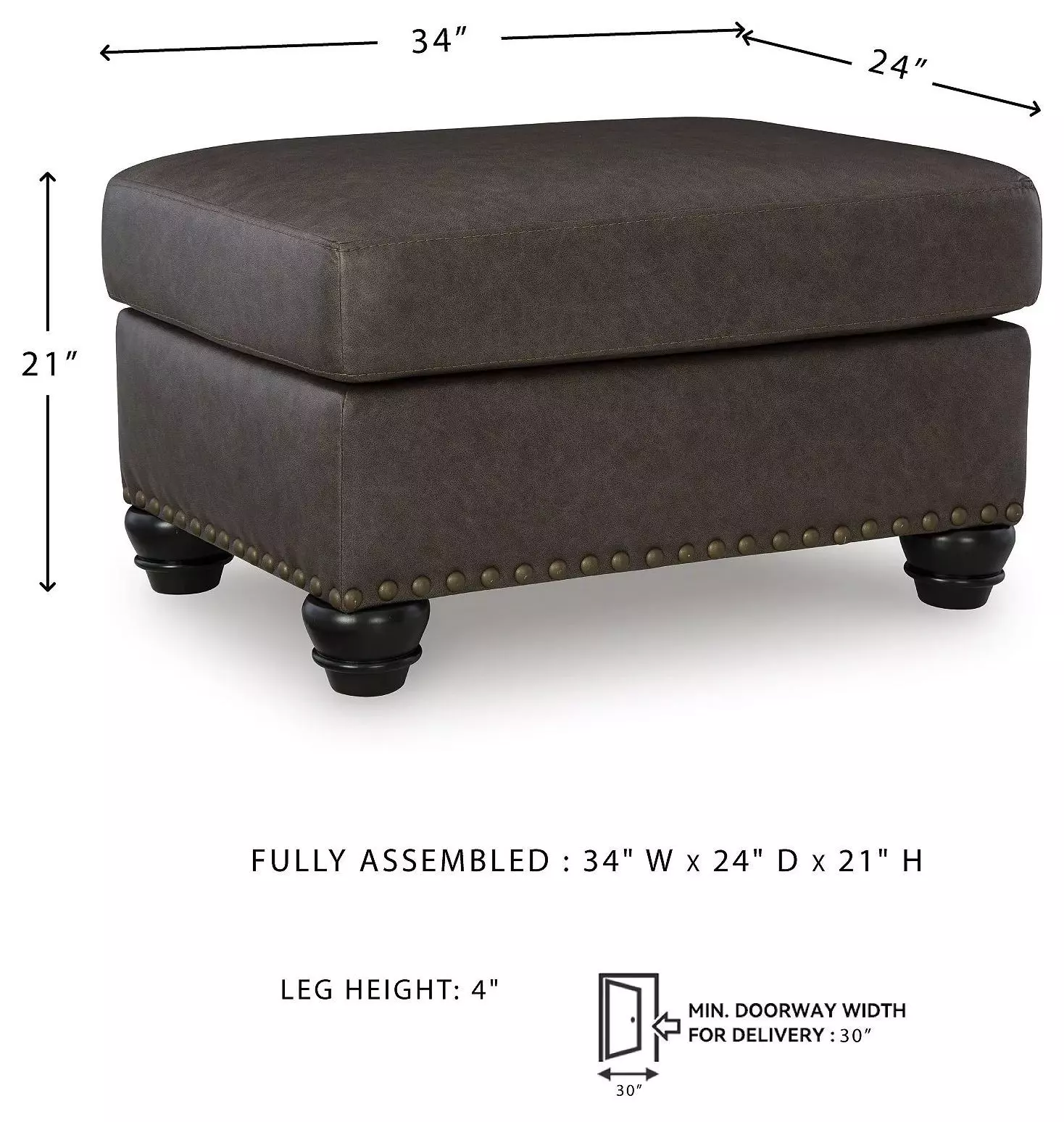 Roxmere Umber Ottoman