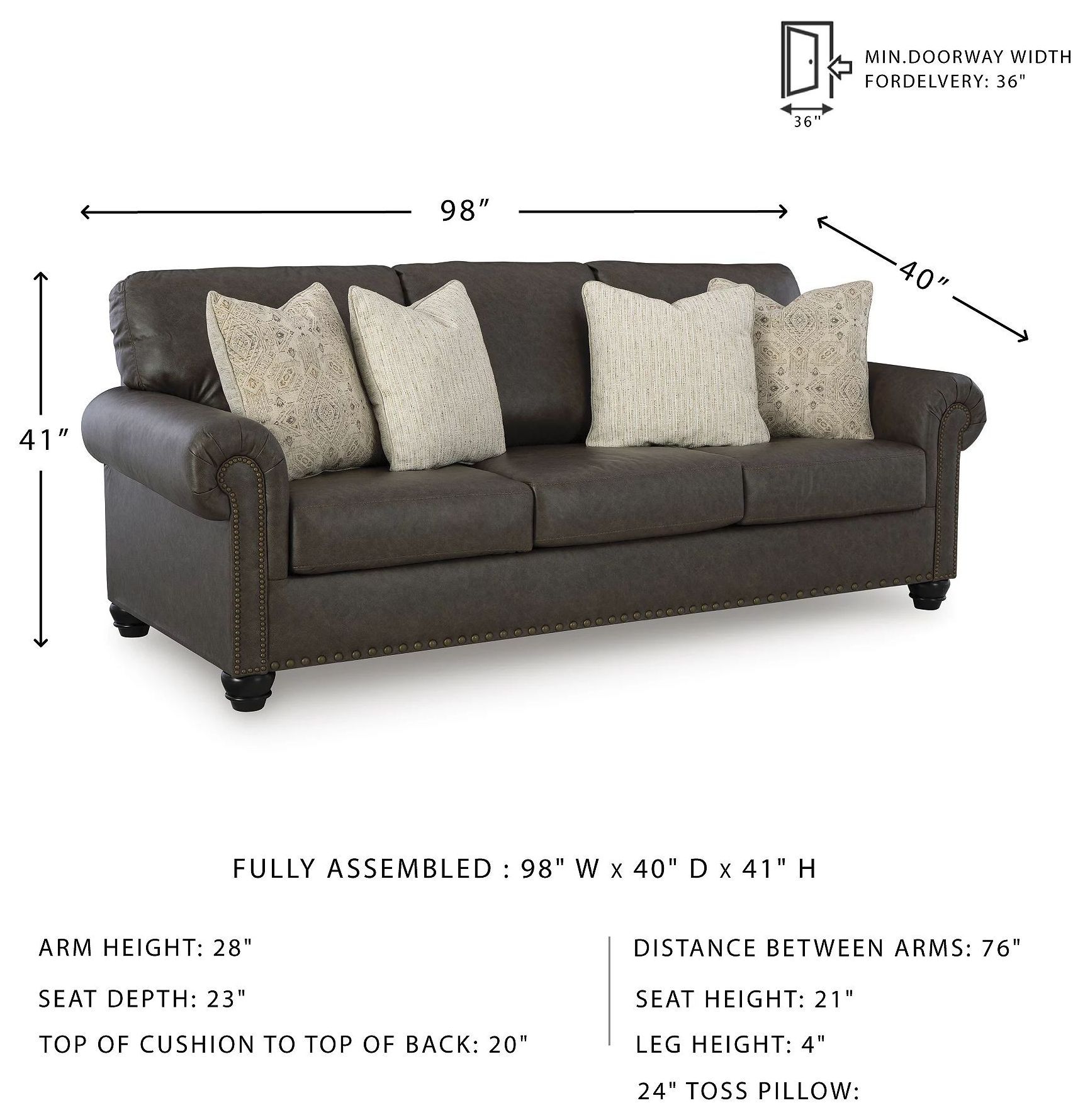 Roxmere Umber Sofa